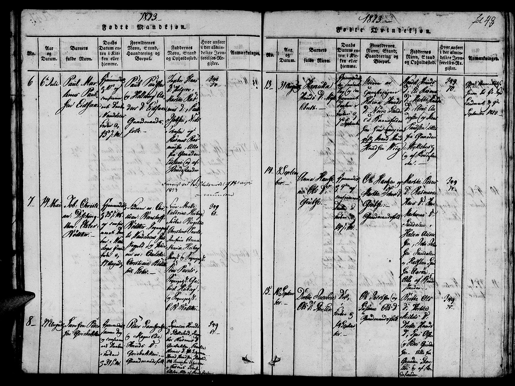 Ministerialprotokoller, klokkerbøker og fødselsregistre - Møre og Romsdal, AV/SAT-A-1454/501/L0004: Parish register (official) no. 501A04, 1816-1831, p. 48