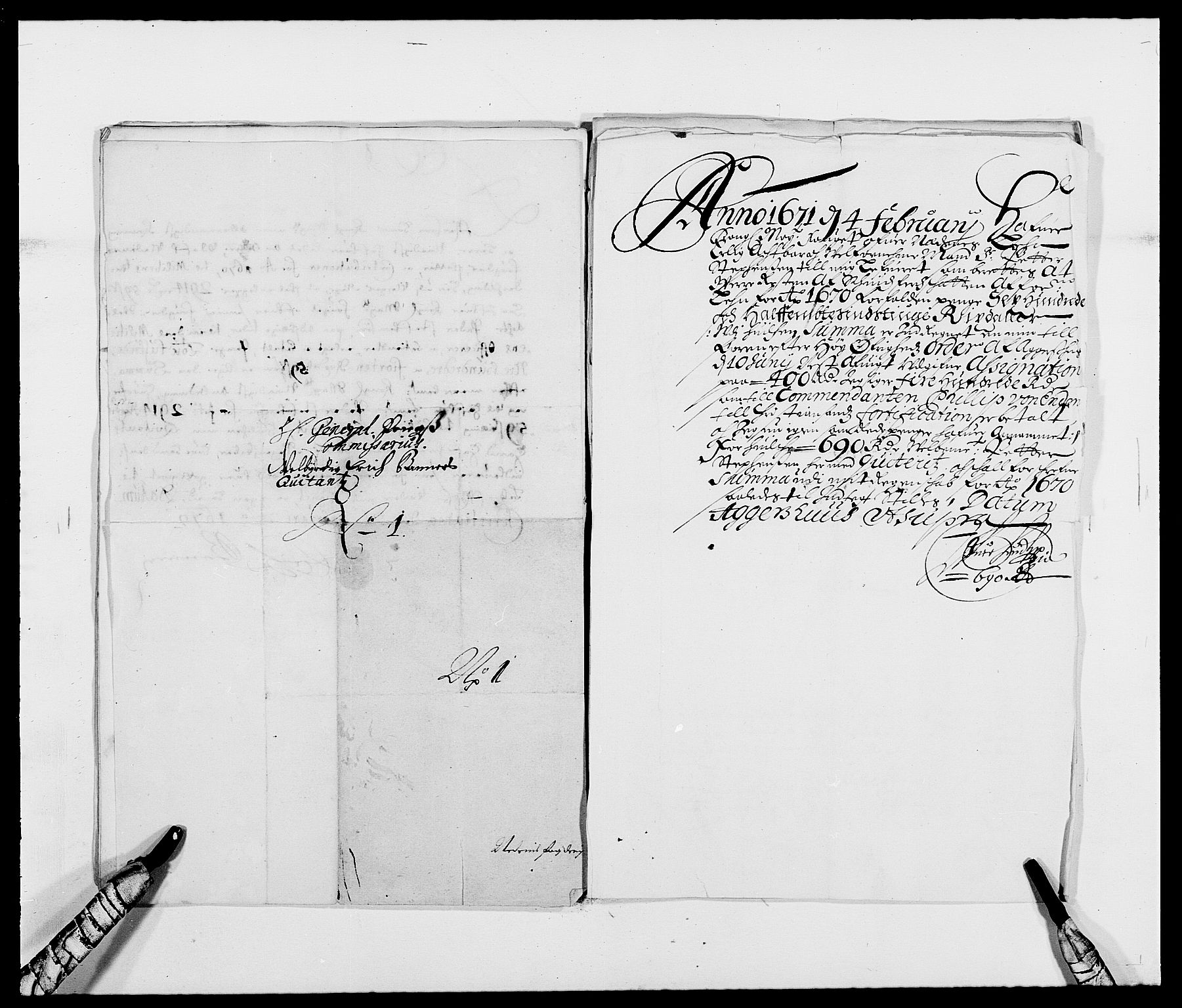 Rentekammeret inntil 1814, Reviderte regnskaper, Fogderegnskap, AV/RA-EA-4092/R39/L2299: Fogderegnskap Nedenes, 1670-1671, p. 10