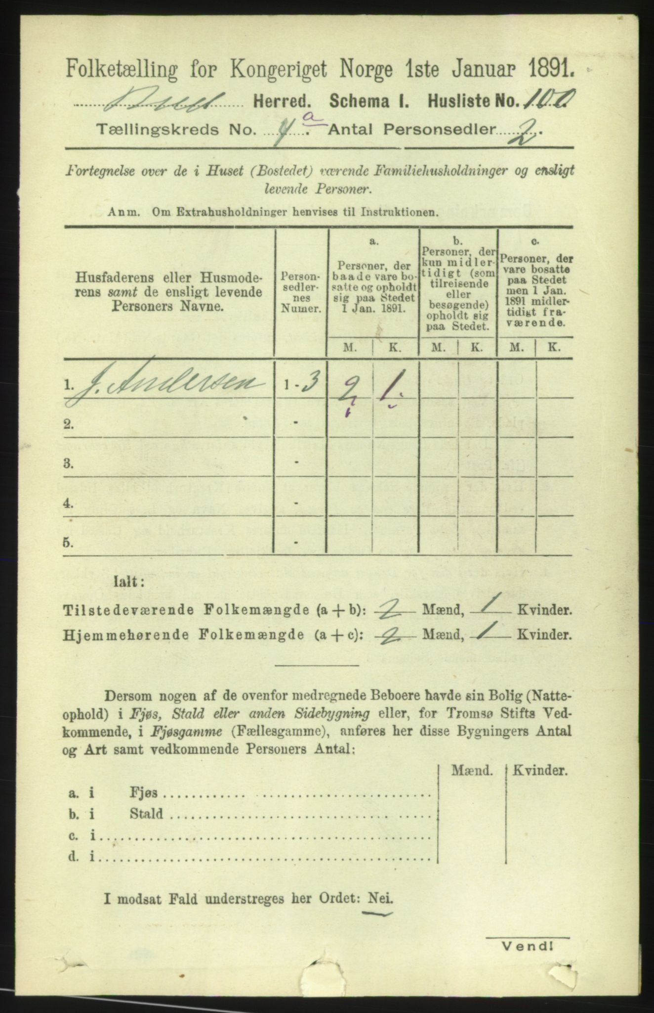 RA, 1891 census for 1549 Bud, 1891, p. 2164