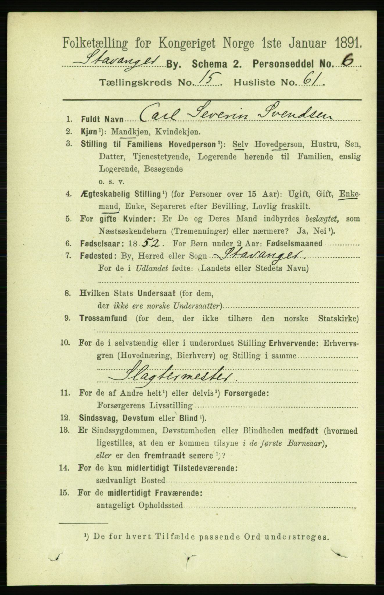 RA, 1891 census for 1103 Stavanger, 1891, p. 18446