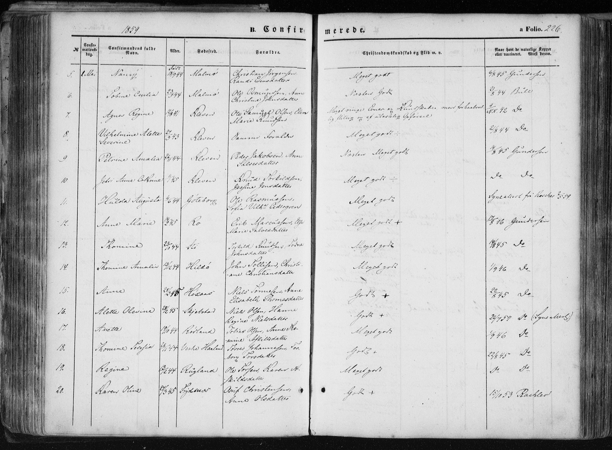 Mandal sokneprestkontor, AV/SAK-1111-0030/F/Fa/Faa/L0014: Parish register (official) no. A 14, 1859-1872, p. 226