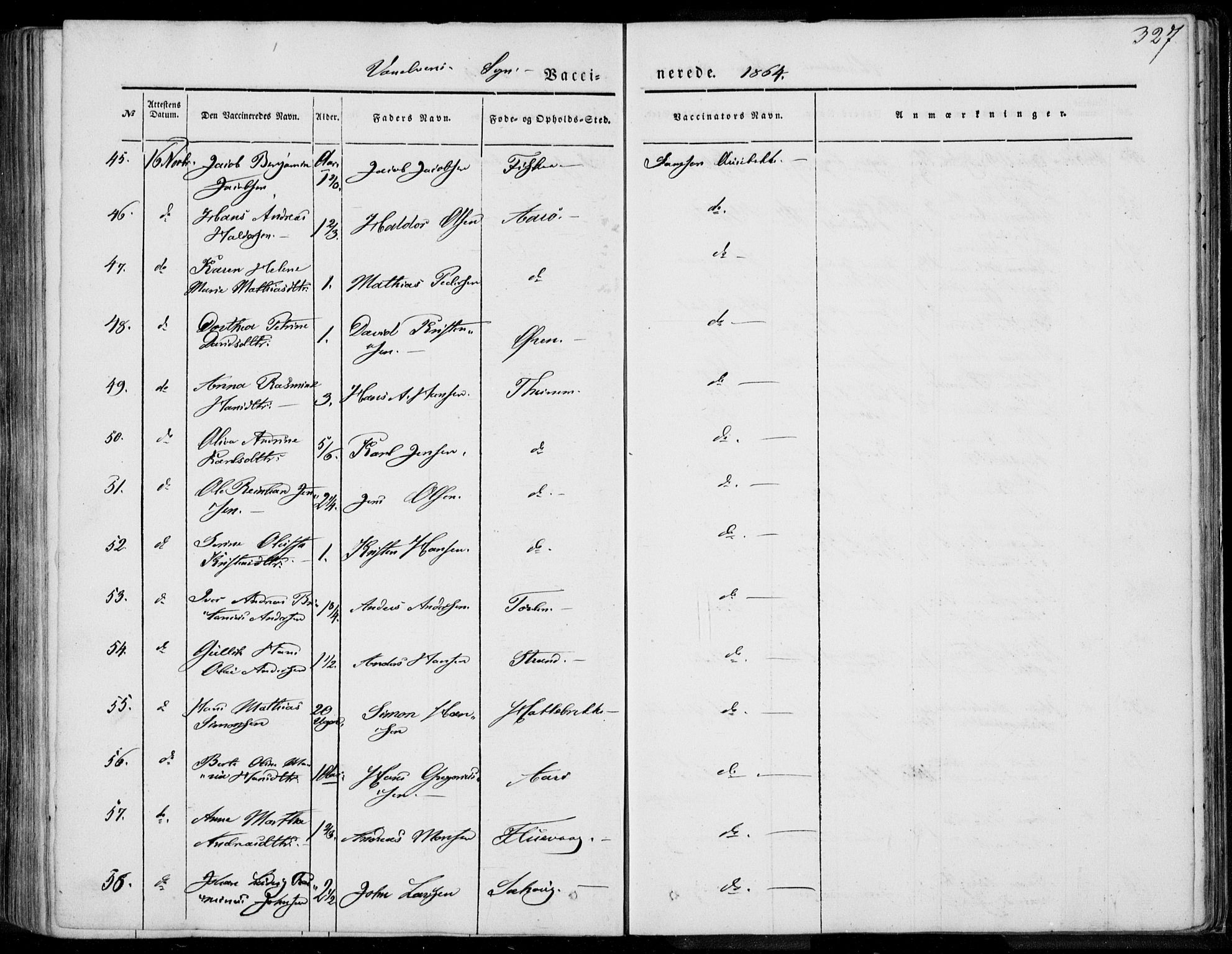 Ministerialprotokoller, klokkerbøker og fødselsregistre - Møre og Romsdal, AV/SAT-A-1454/501/L0006: Parish register (official) no. 501A06, 1844-1868, p. 327