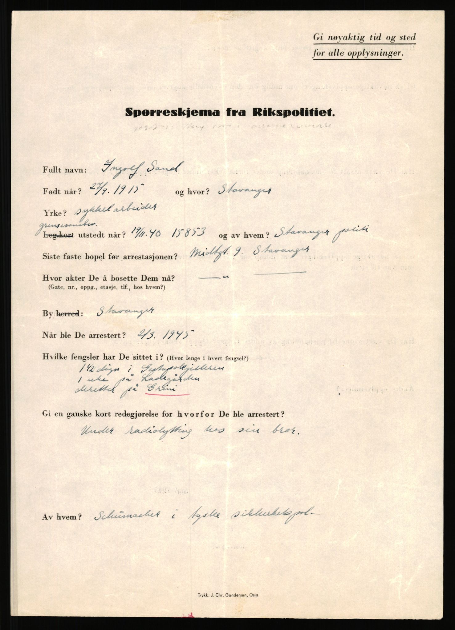 Rikspolitisjefen, AV/RA-S-1560/L/L0014: Pettersen, Aksel - Savosnick, Ernst, 1940-1945, p. 1170