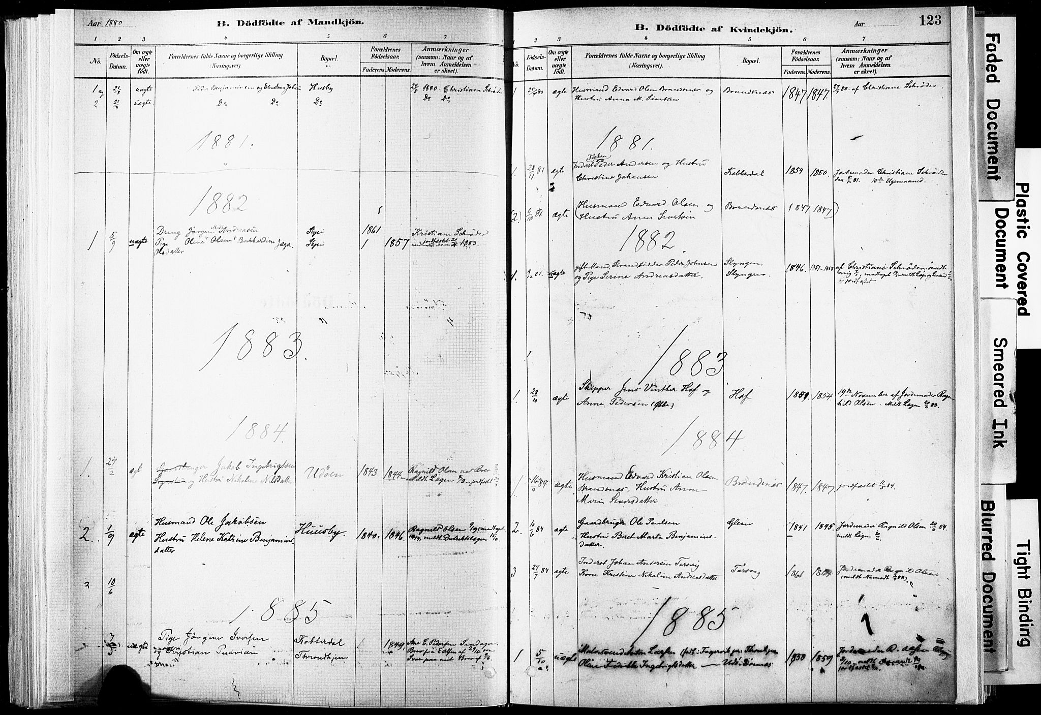 Ministerialprotokoller, klokkerbøker og fødselsregistre - Nordland, SAT/A-1459/835/L0525: Parish register (official) no. 835A03I, 1881-1910, p. 123