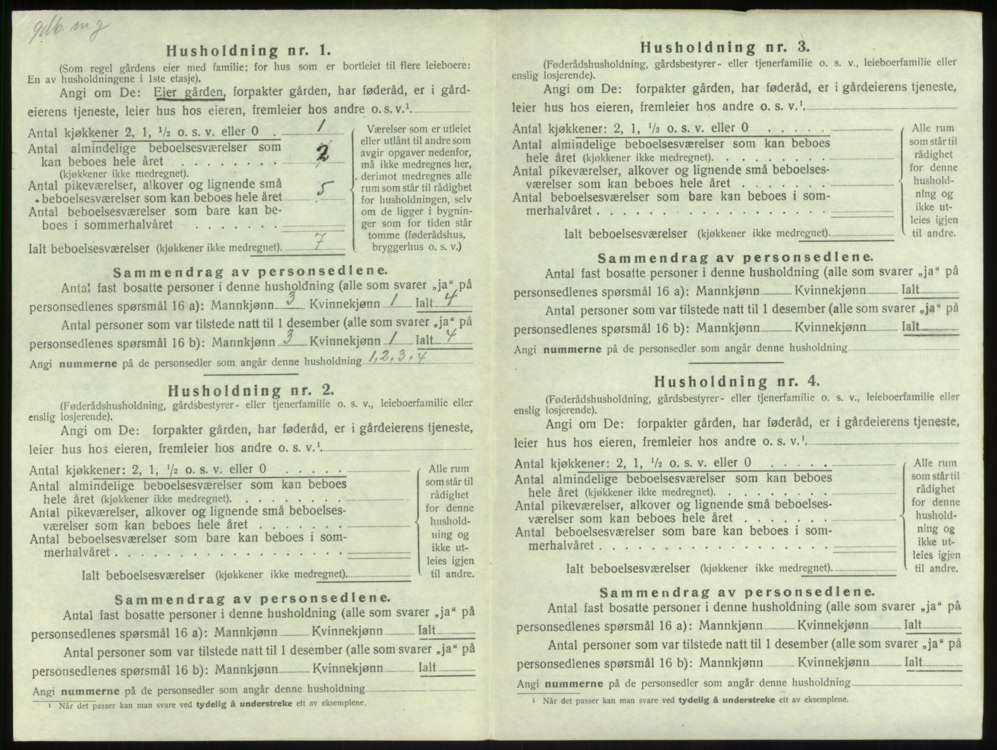 SAB, 1920 census for Balestrand, 1920, p. 135