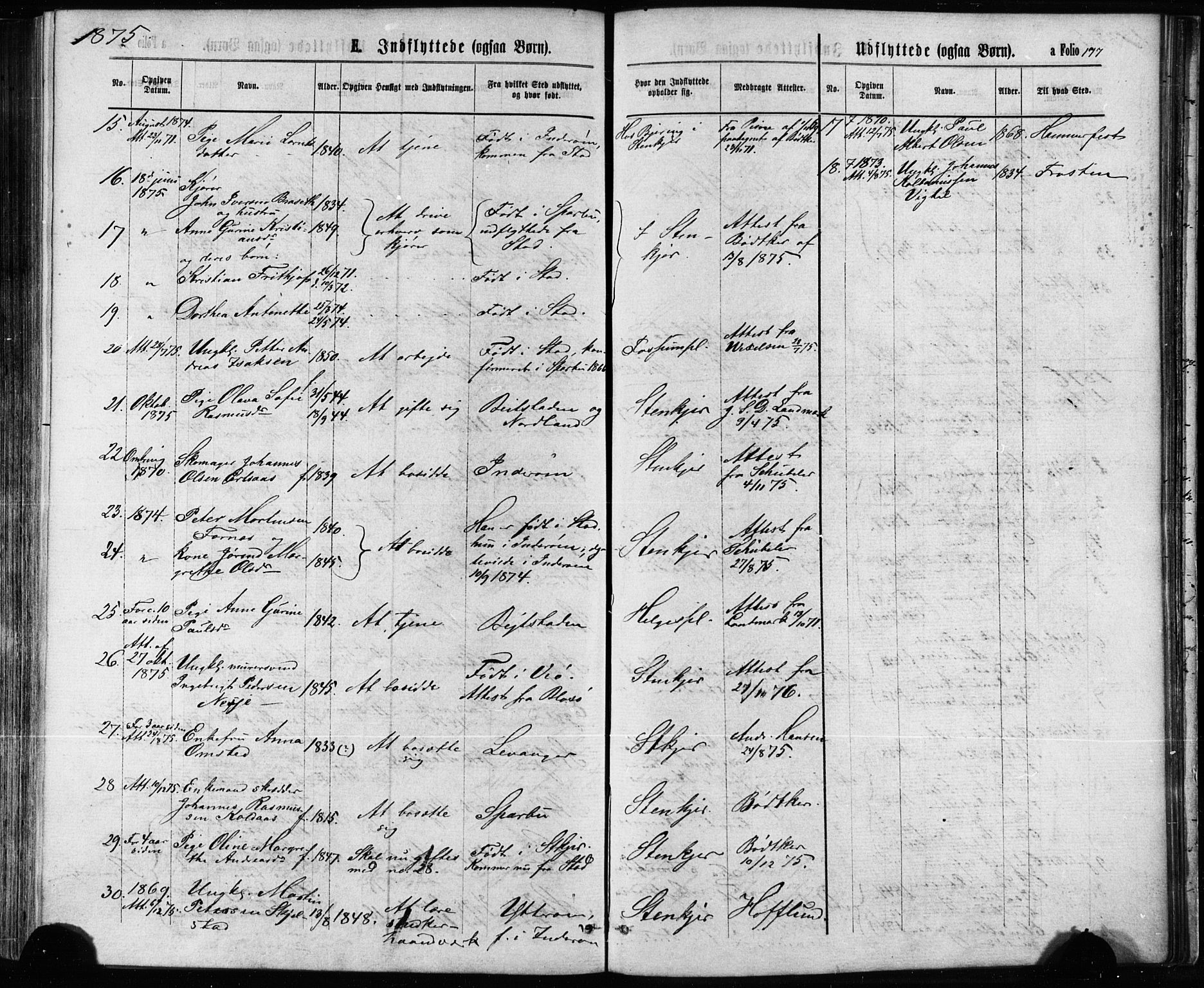 Ministerialprotokoller, klokkerbøker og fødselsregistre - Nord-Trøndelag, AV/SAT-A-1458/739/L0370: Parish register (official) no. 739A02, 1868-1881, p. 177