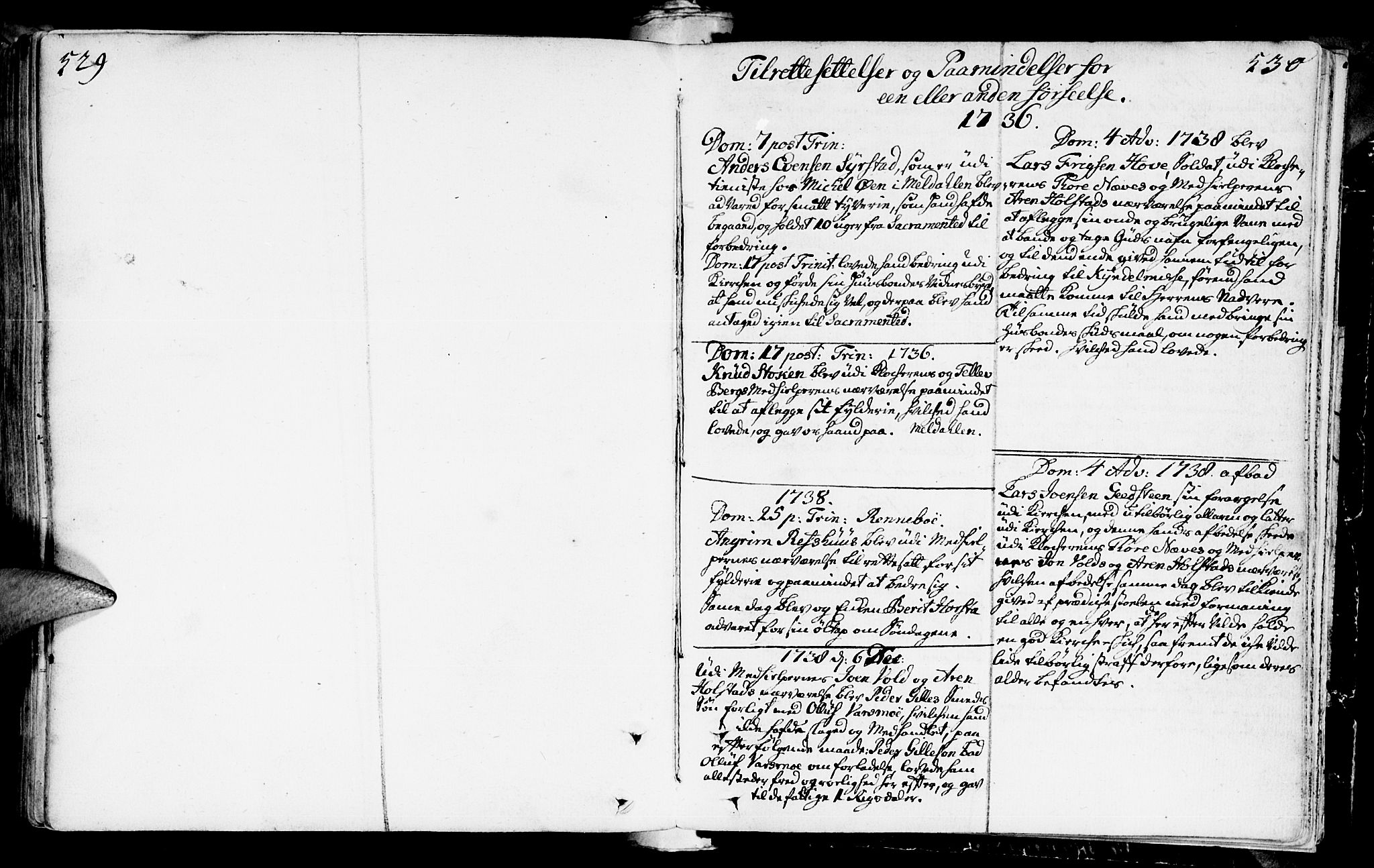 Ministerialprotokoller, klokkerbøker og fødselsregistre - Sør-Trøndelag, SAT/A-1456/672/L0850: Parish register (official) no. 672A03, 1725-1751, p. 529-530