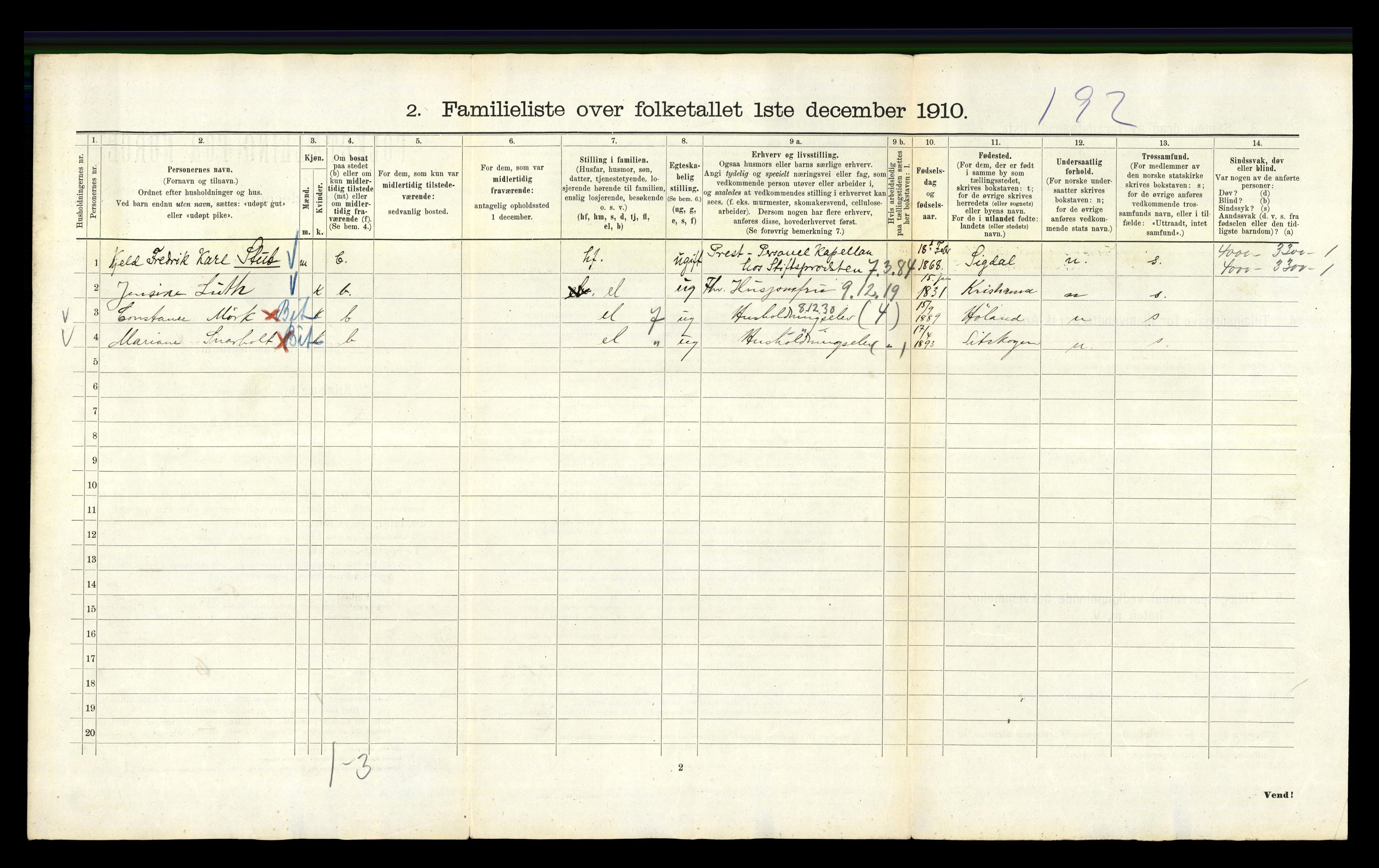 RA, 1910 census for Kristiania, 1910, p. 4496