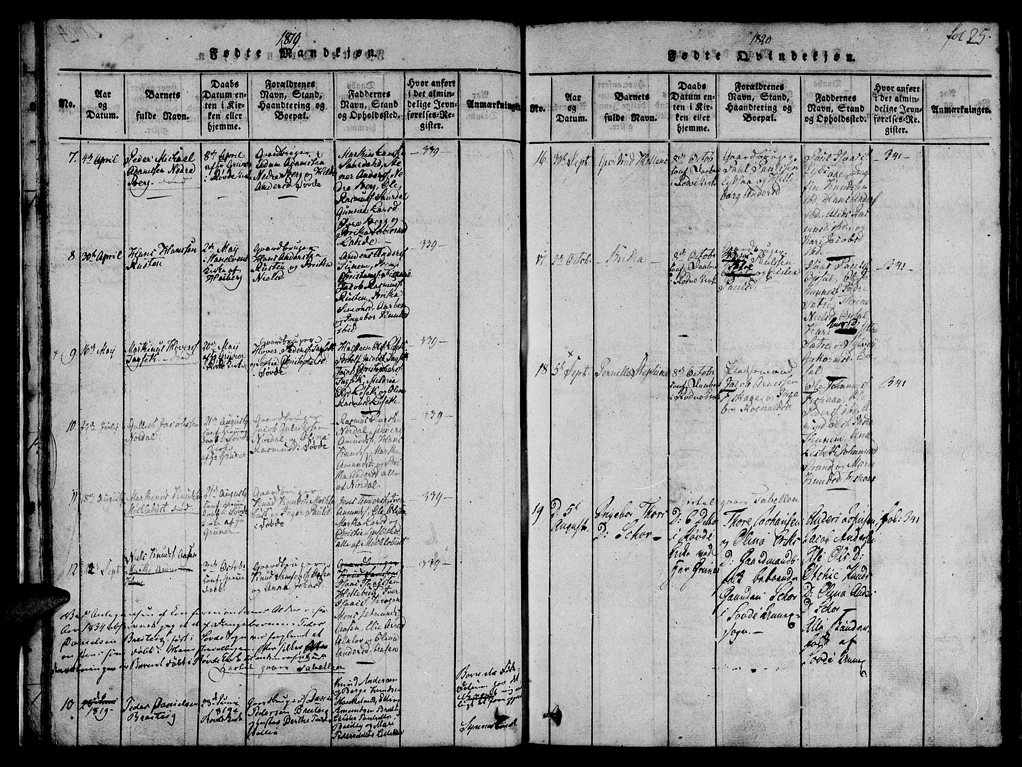 Ministerialprotokoller, klokkerbøker og fødselsregistre - Møre og Romsdal, AV/SAT-A-1454/501/L0004: Parish register (official) no. 501A04, 1816-1831, p. 25