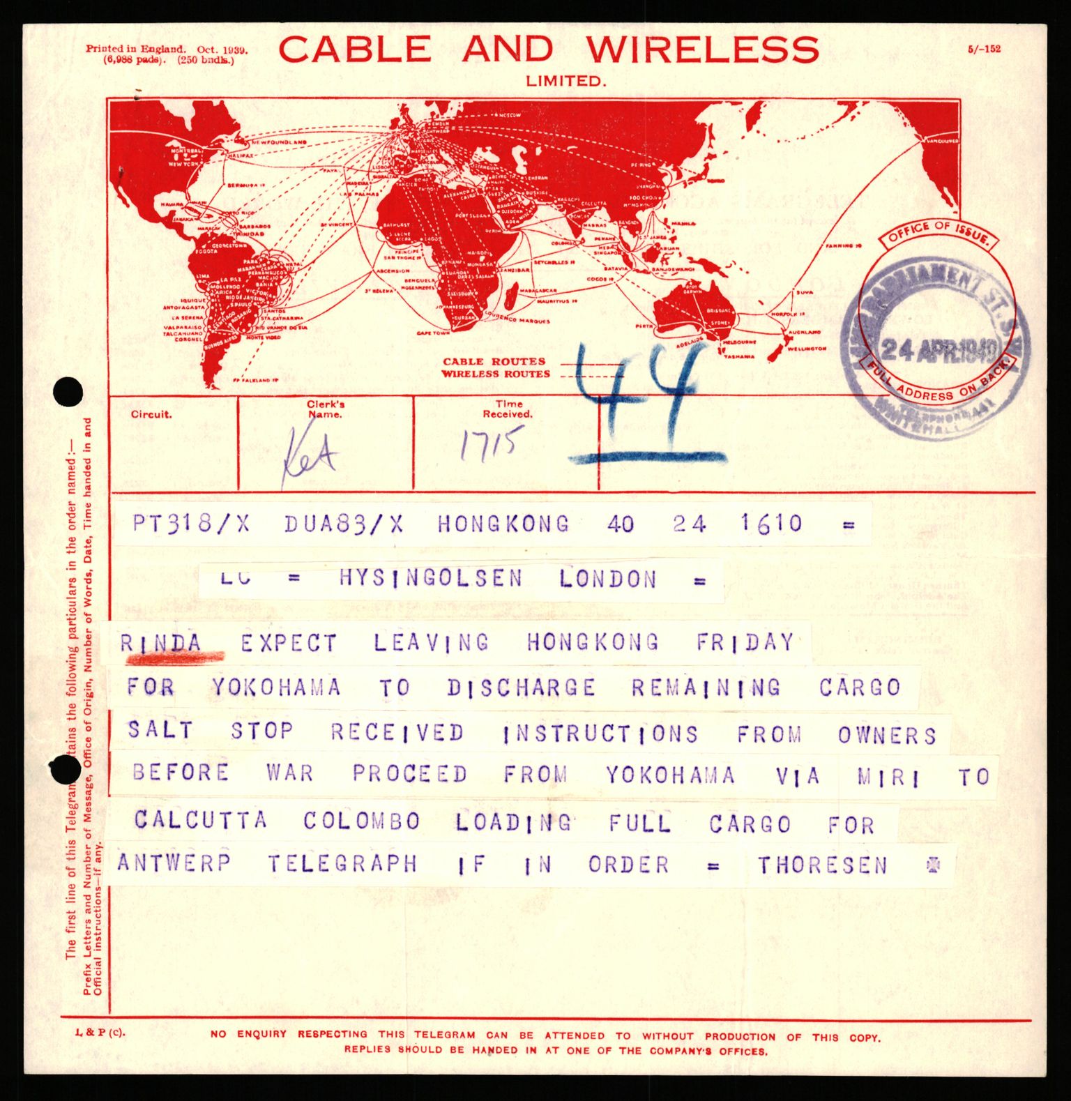 Nortraship London, Central Filing, AV/RA-S-2113/Db/L0503: --, 1940-1946, p. 675