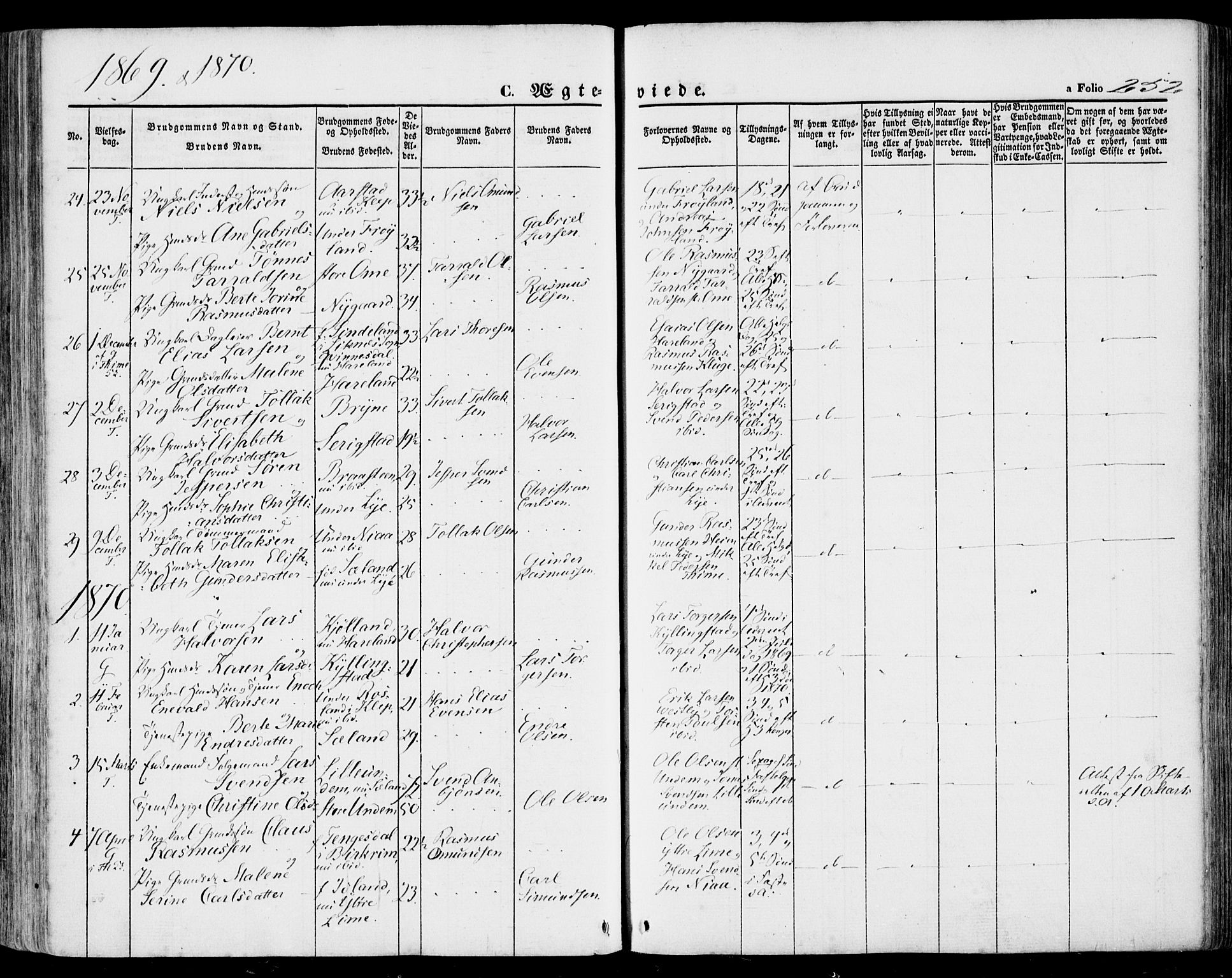 Lye sokneprestkontor, SAST/A-101794/001/30BA/L0007: Parish register (official) no. A 6, 1856-1871, p. 252