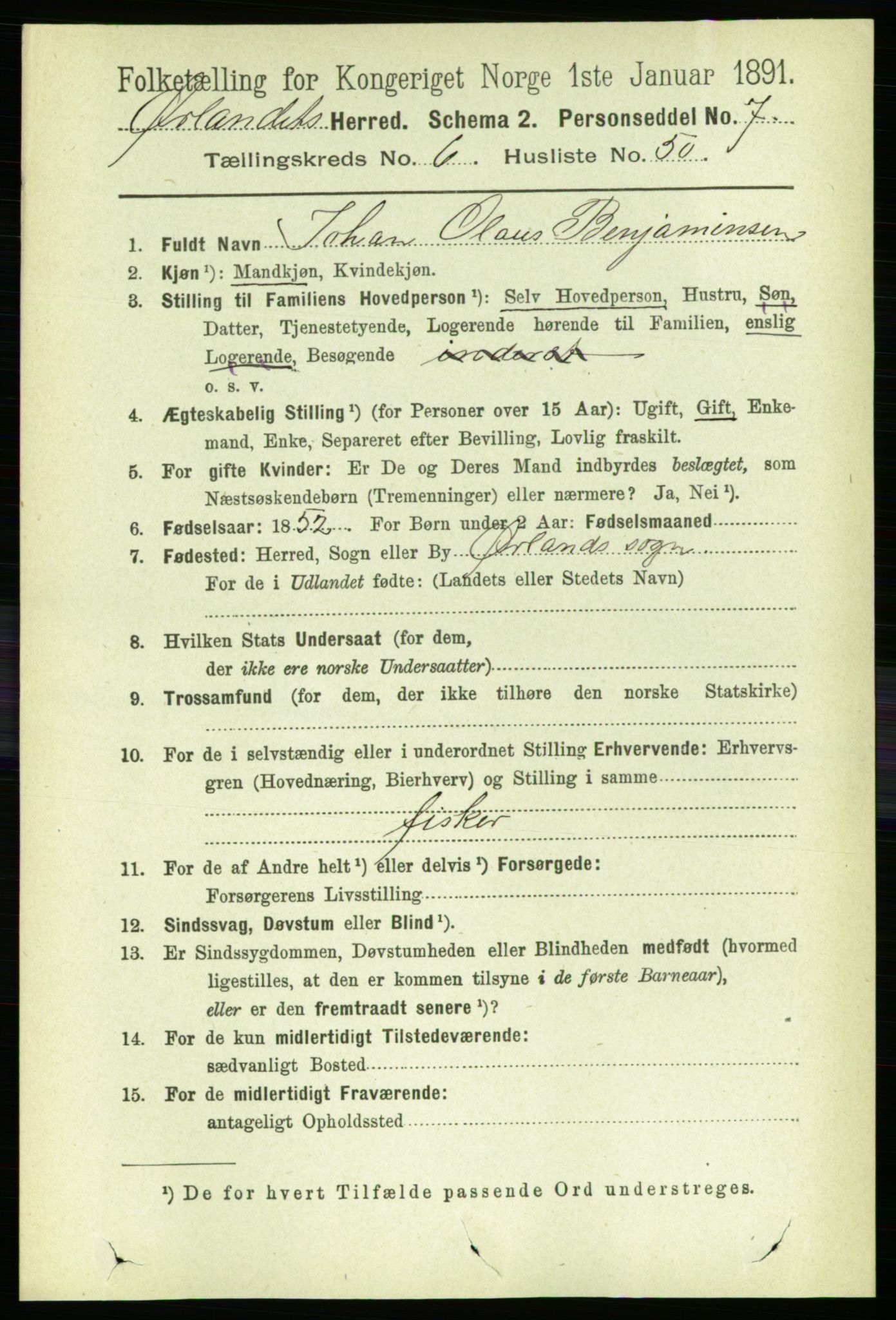 RA, 1891 census for 1621 Ørland, 1891, p. 2147