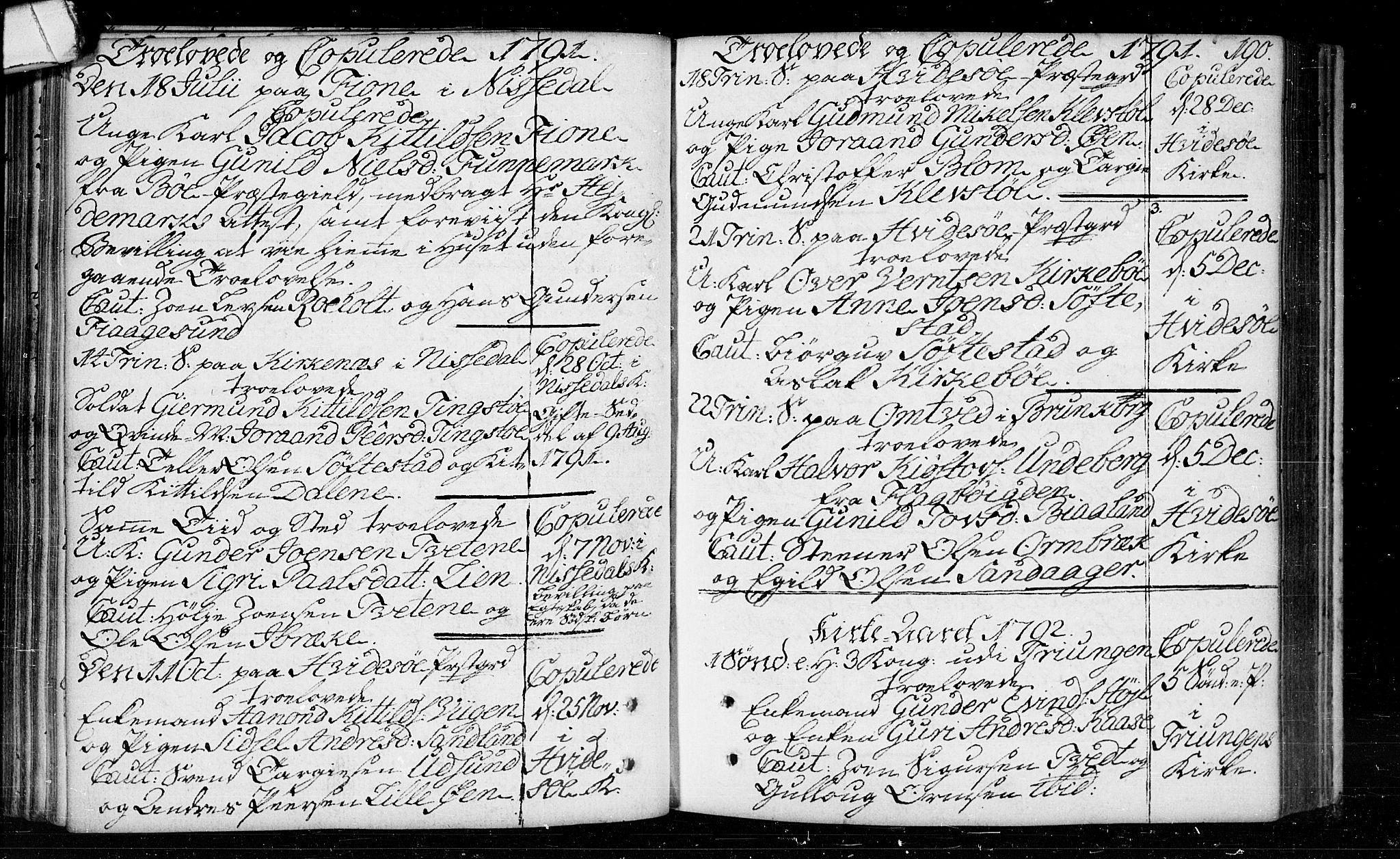 Kviteseid kirkebøker, SAKO/A-276/F/Fa/L0003: Parish register (official) no. I 3, 1787-1799, p. 190