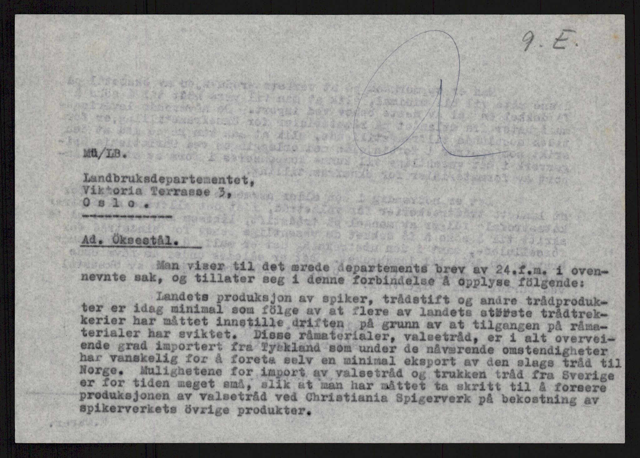 Direktoratet for industriforsyning, Sekretariatet, AV/RA-S-4153/D/Df/L0055: 9. Metallkontoret, 1940-1945, p. 51