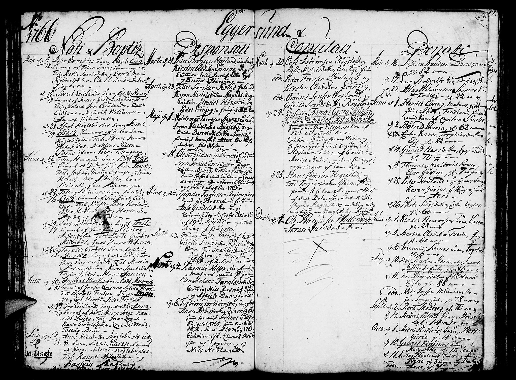 Eigersund sokneprestkontor, SAST/A-101807/S08/L0003: Parish register (official) no. A 3, 1758-1775, p. 56
