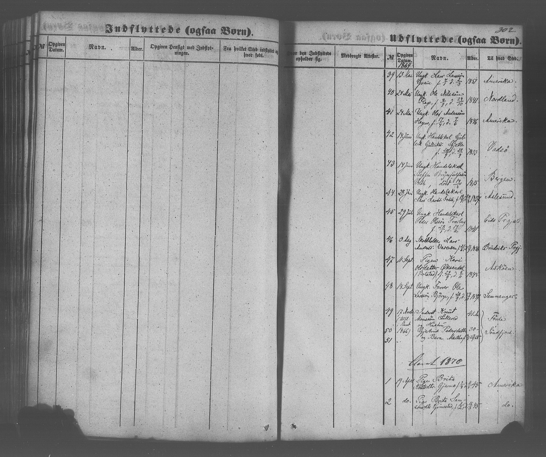 Voss sokneprestembete, SAB/A-79001/H/Haa: Parish register (official) no. A 20, 1855-1886, p. 302