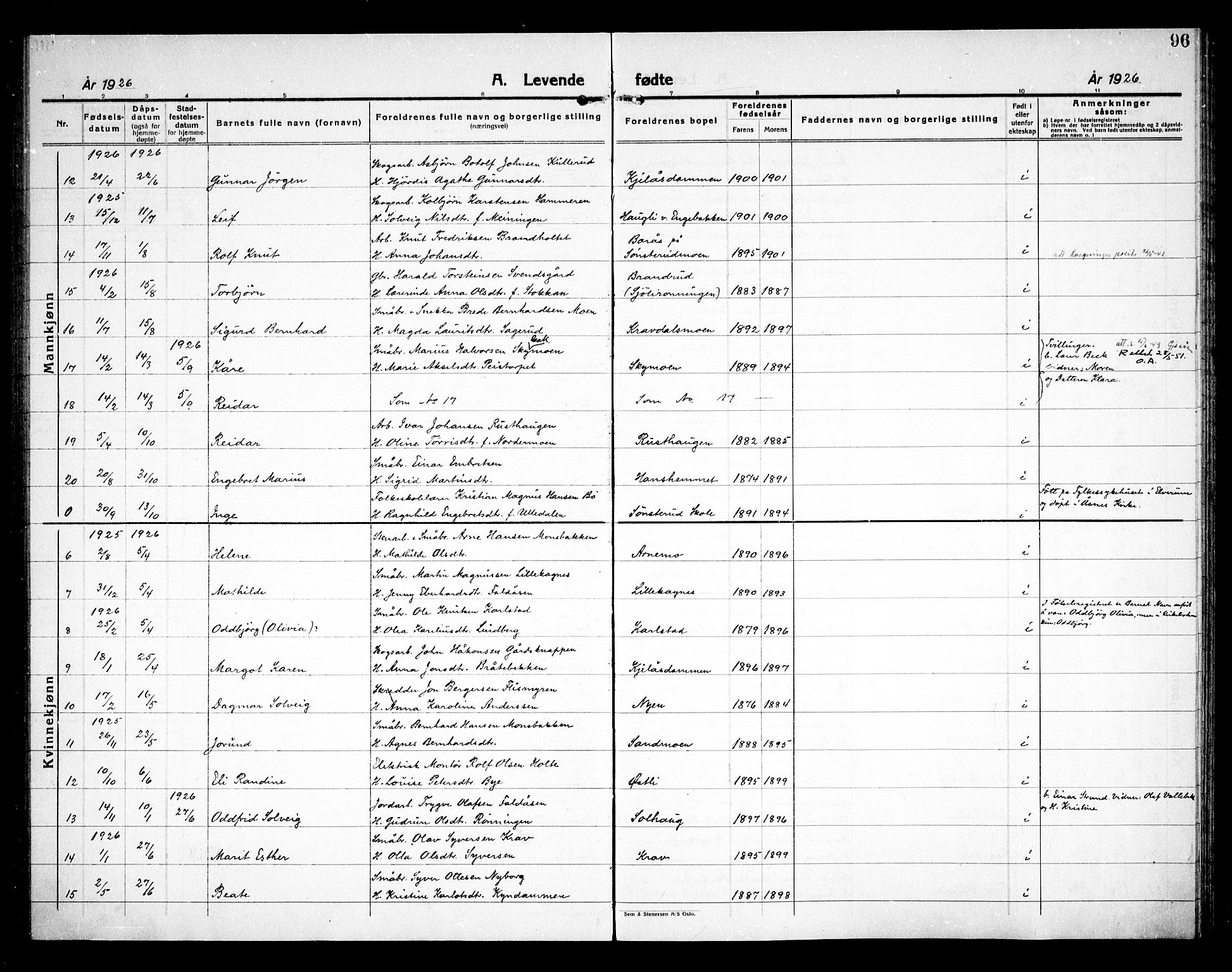 Åsnes prestekontor, AV/SAH-PREST-042/H/Ha/Haa/L0000D: Parish register (official) no. 0B, 1890-1929, p. 96