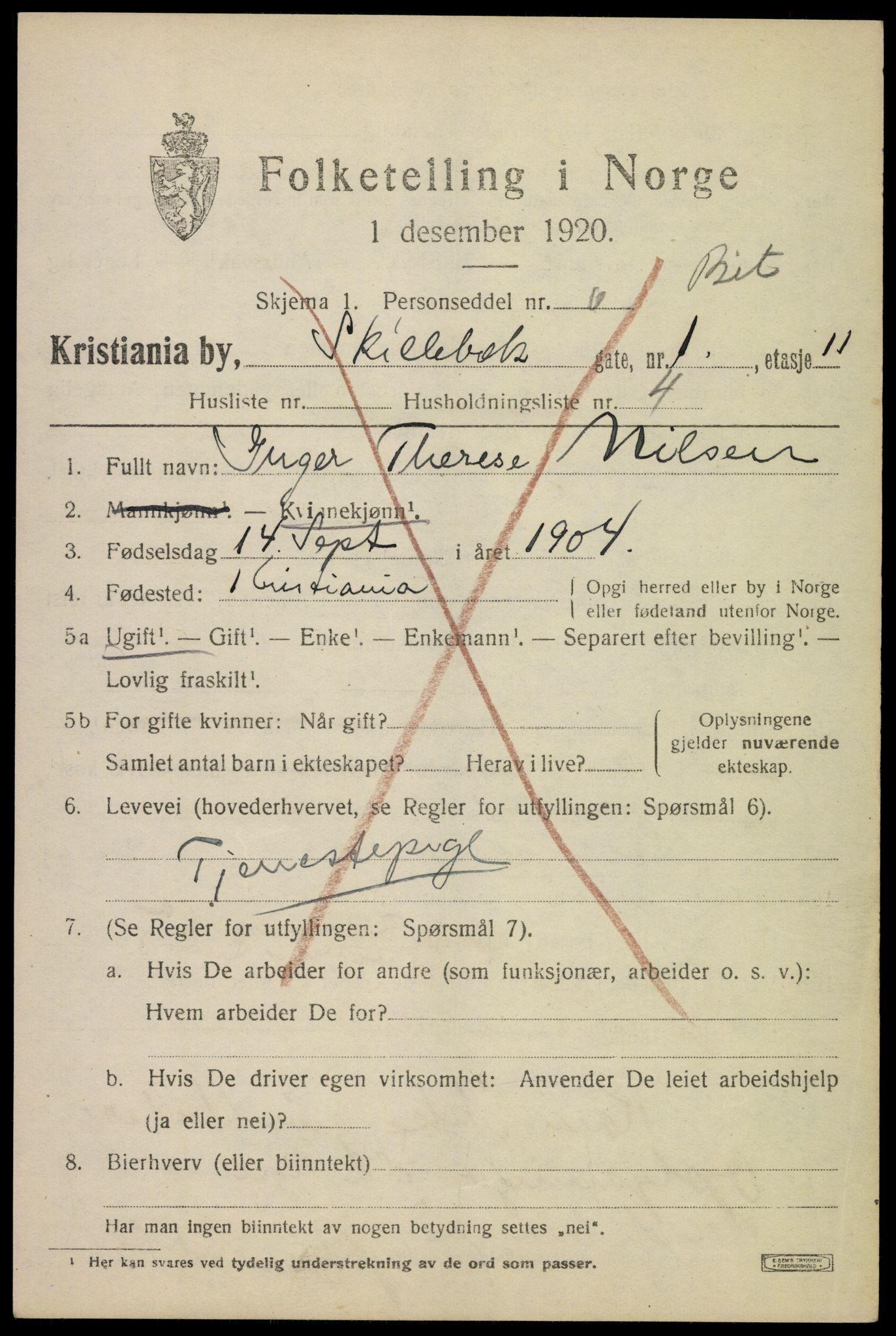 SAO, 1920 census for Kristiania, 1920, p. 512089