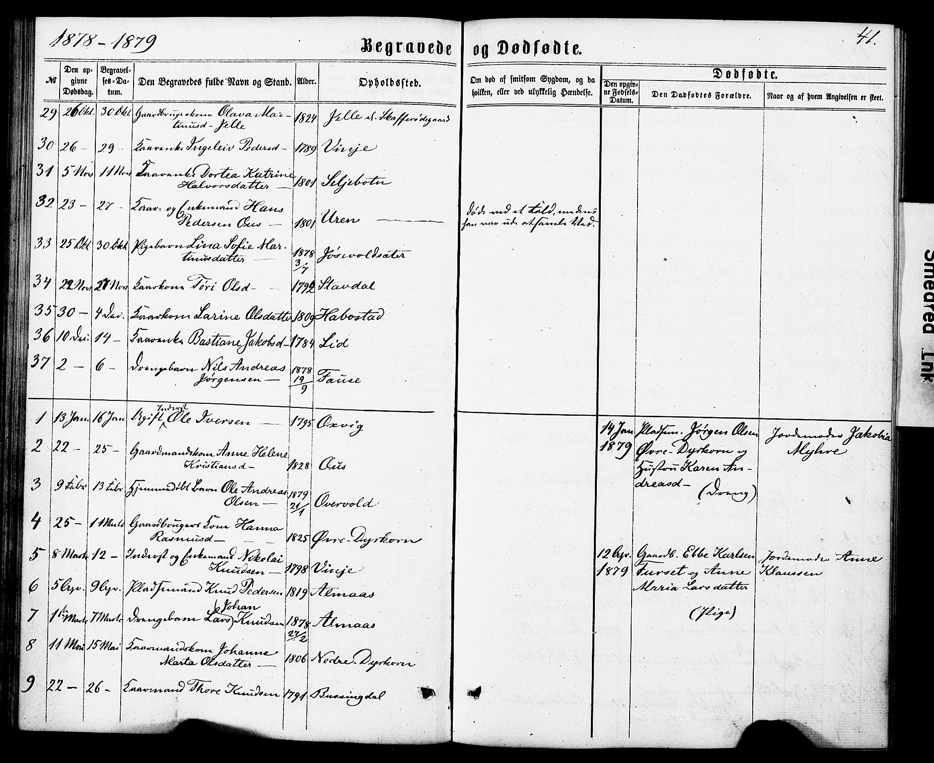 Ministerialprotokoller, klokkerbøker og fødselsregistre - Møre og Romsdal, AV/SAT-A-1454/520/L0282: Parish register (official) no. 520A11, 1862-1881, p. 41