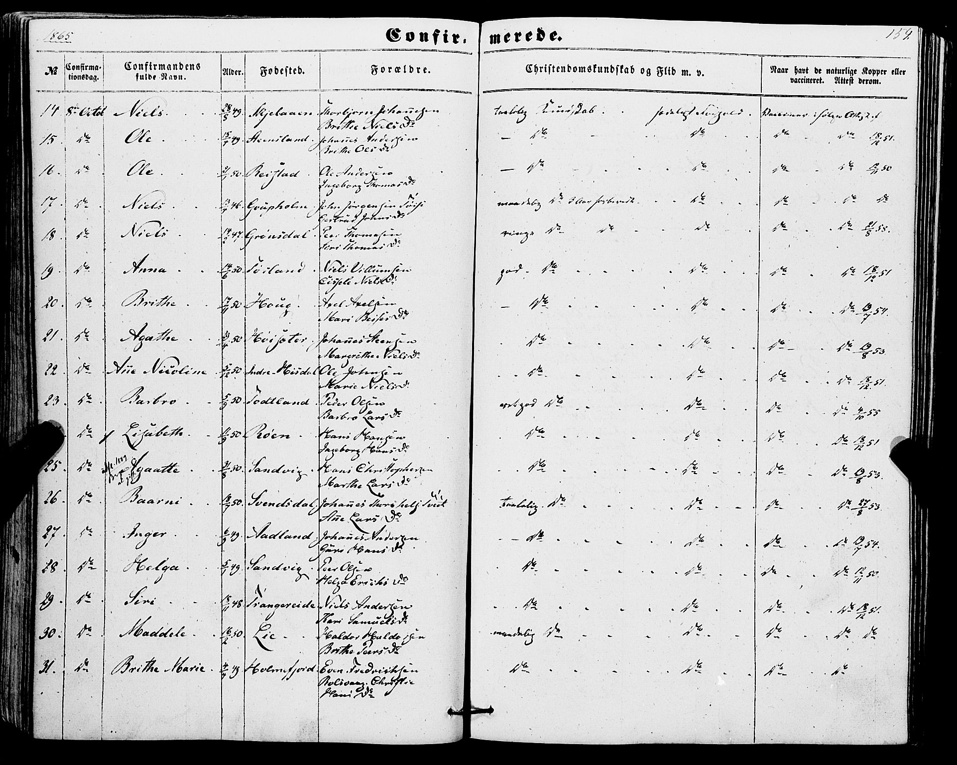 Os sokneprestembete, SAB/A-99929: Parish register (official) no. A 17, 1860-1873, p. 154