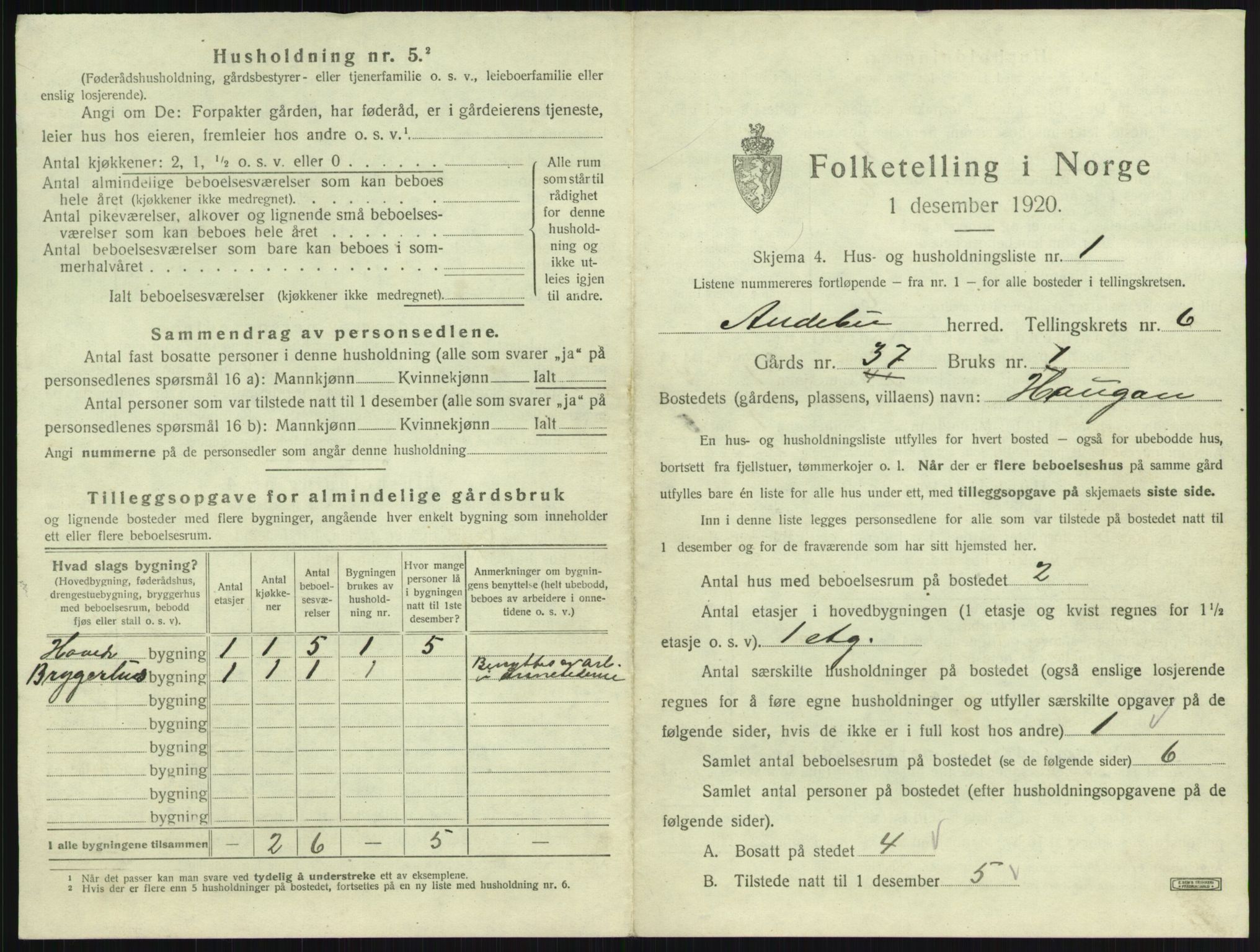 SAKO, 1920 census for Andebu, 1920, p. 354