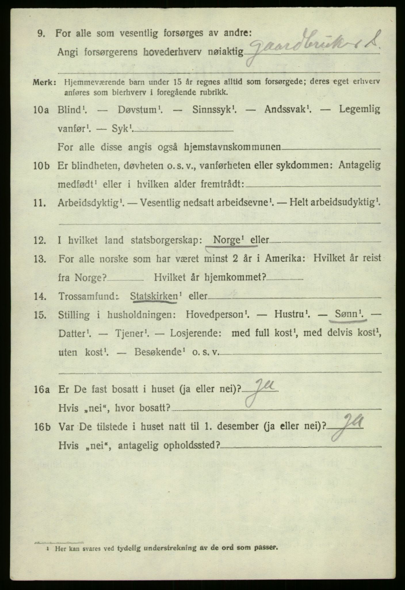 SAB, 1920 census for Kinn, 1920, p. 2266