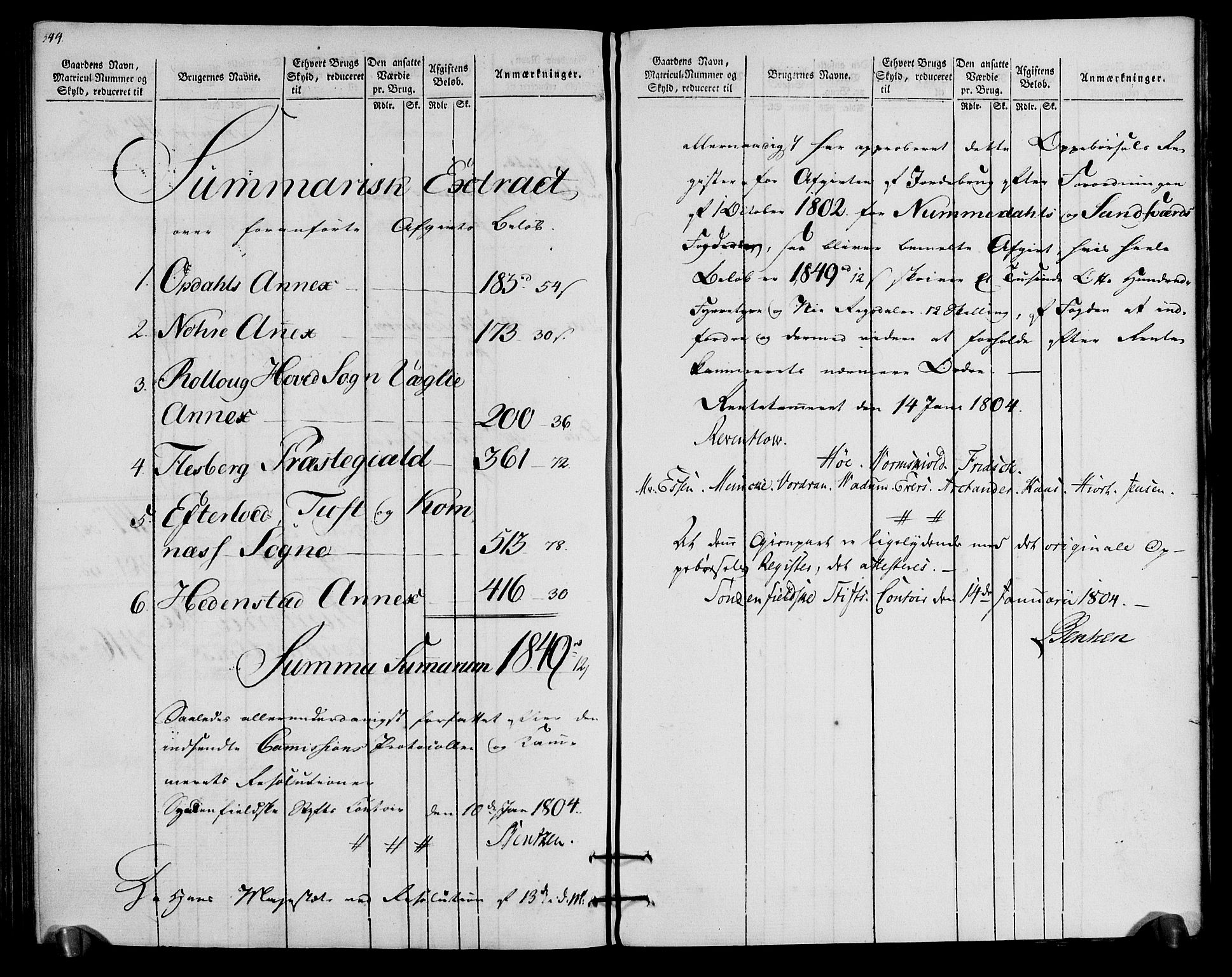 Rentekammeret inntil 1814, Realistisk ordnet avdeling, AV/RA-EA-4070/N/Ne/Nea/L0057a: Numedal og Sandsvær fogderi. Oppebørselsregister for fogderiets landdistrikter, 1803-1804, p. 176