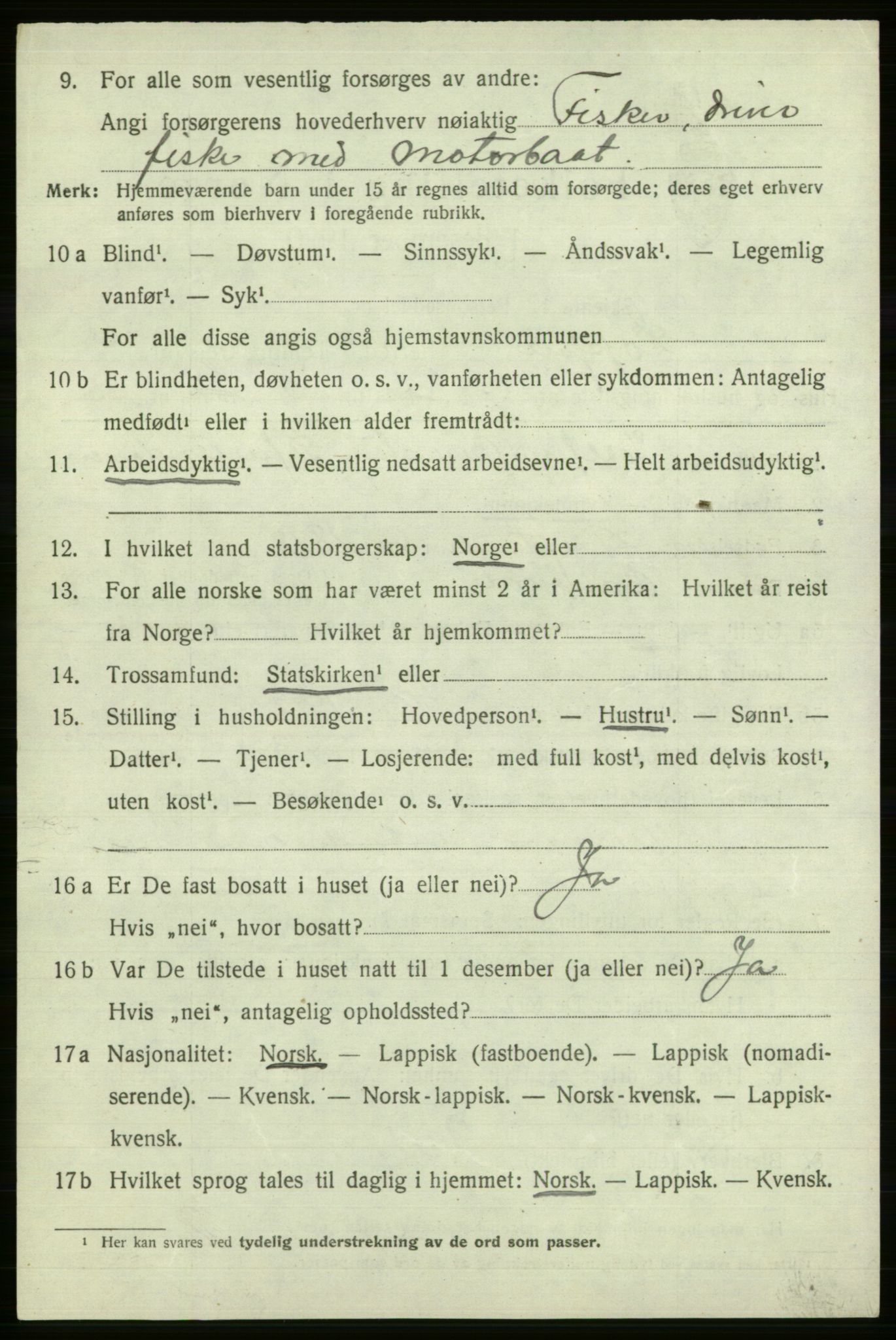SATØ, 1920 census for Loppa, 1920, p. 2699