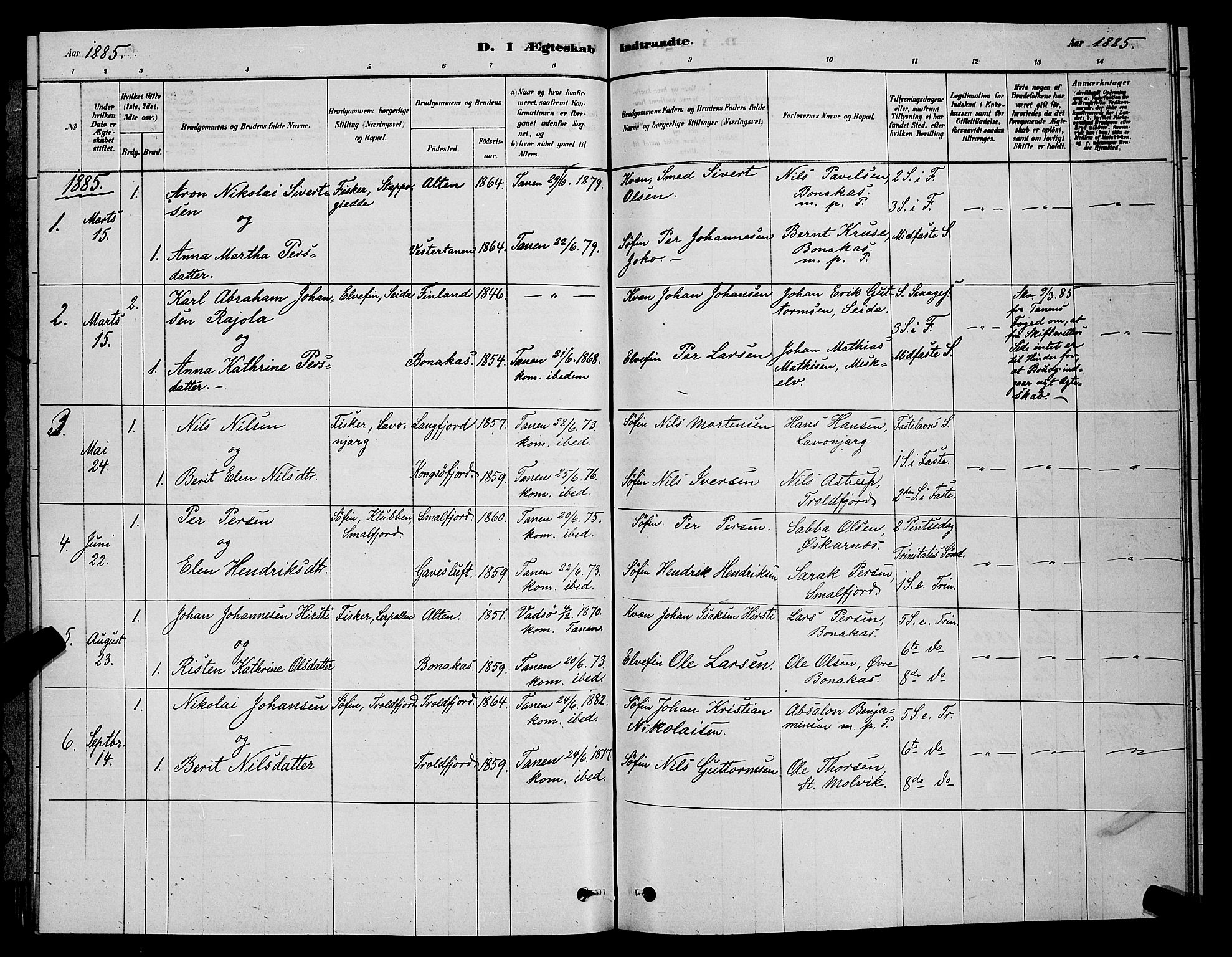 Tana sokneprestkontor, SATØ/S-1334/H/Hb/L0003klokker: Parish register (copy) no. 3, 1878-1890