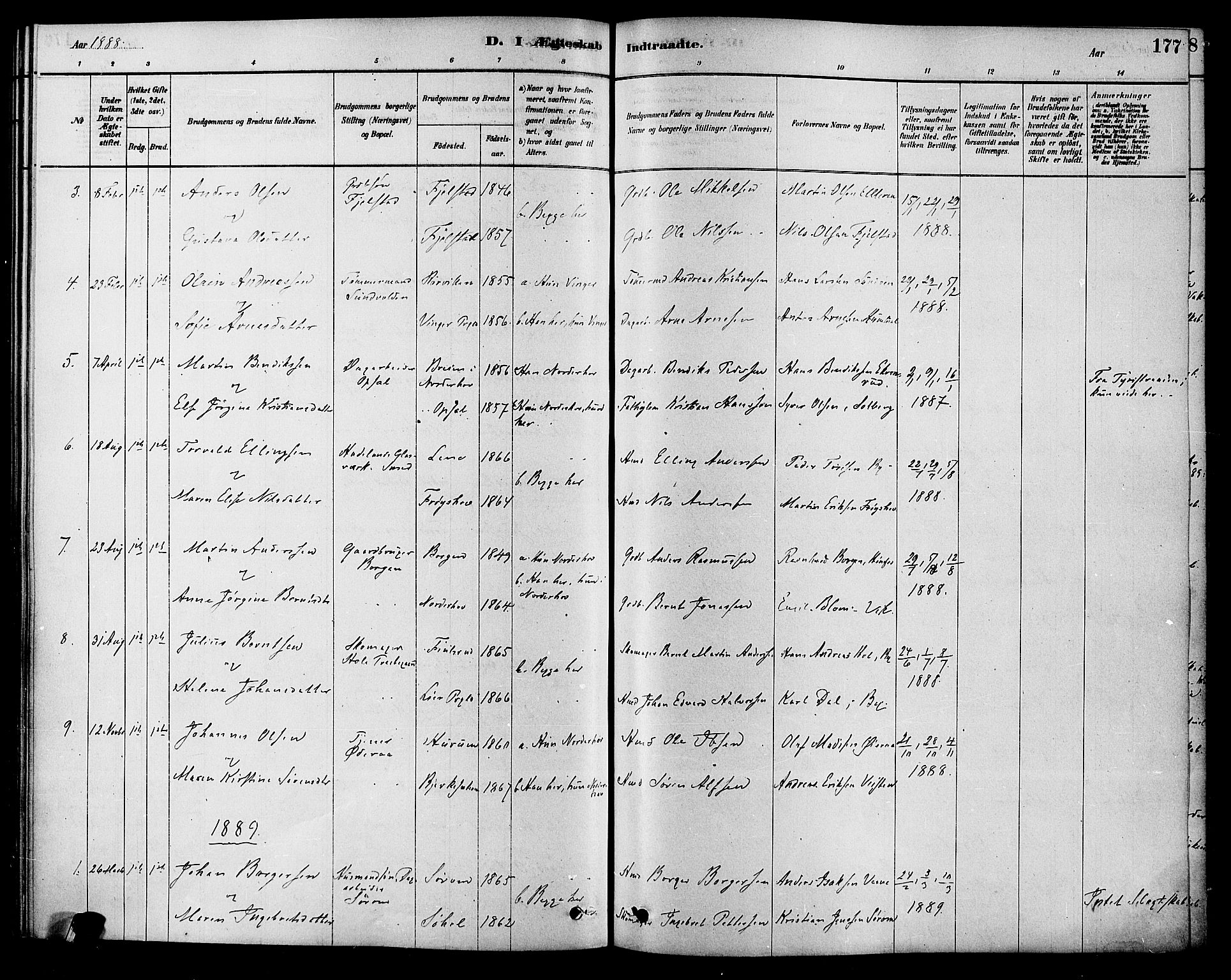 Hole kirkebøker, SAKO/A-228/F/Fa/L0008: Parish register (official) no. I 8, 1878-1891, p. 177