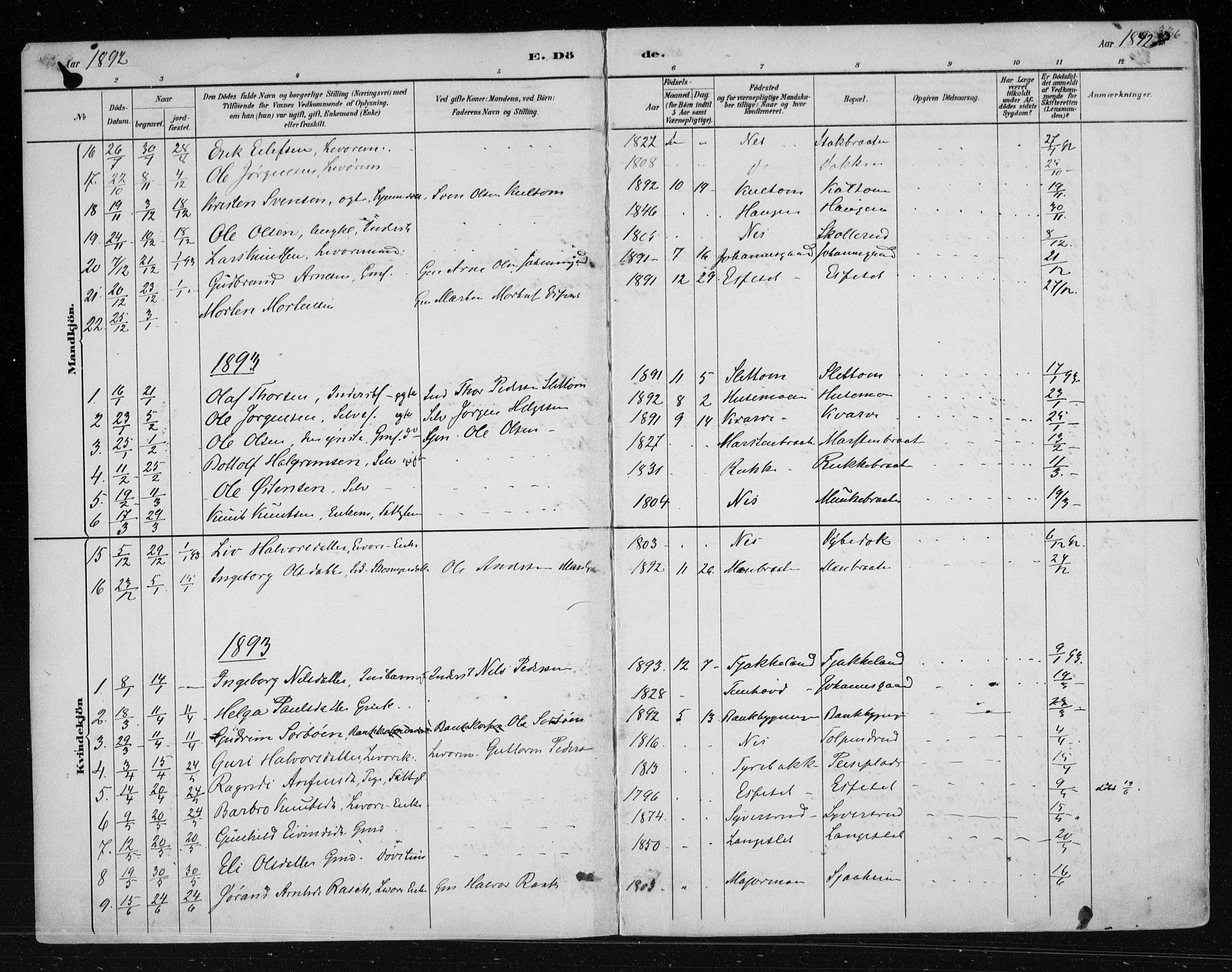 Nes kirkebøker, AV/SAKO-A-236/F/Fa/L0011: Parish register (official) no. 11, 1881-1912, p. 336