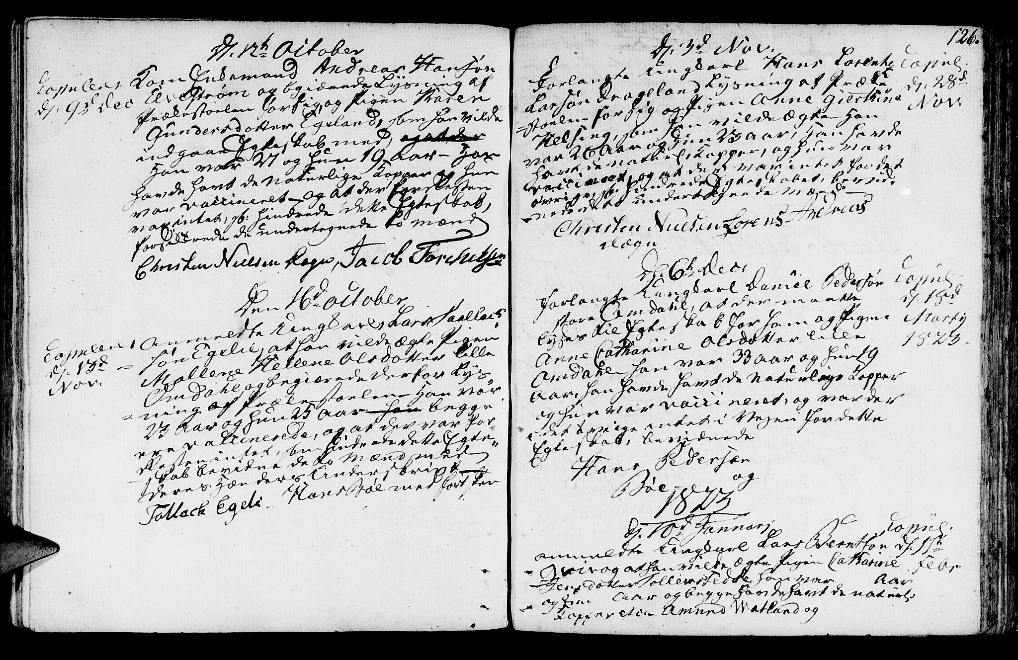 Sokndal sokneprestkontor, AV/SAST-A-101808: Parish register (official) no. A 5, 1806-1826, p. 126