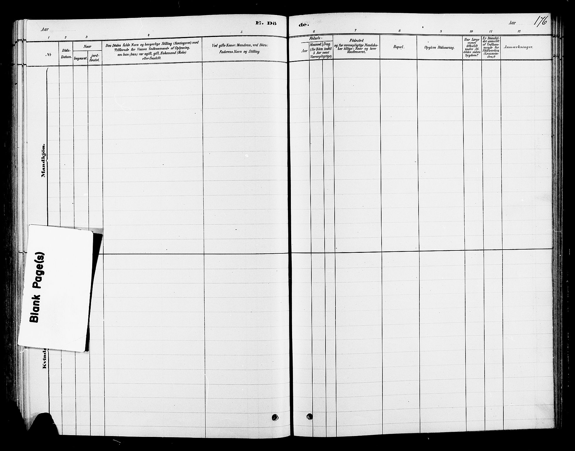 Ringsaker prestekontor, AV/SAH-PREST-014/L/La/L0010: Parish register (copy) no. 10, 1879-1890, p. 176