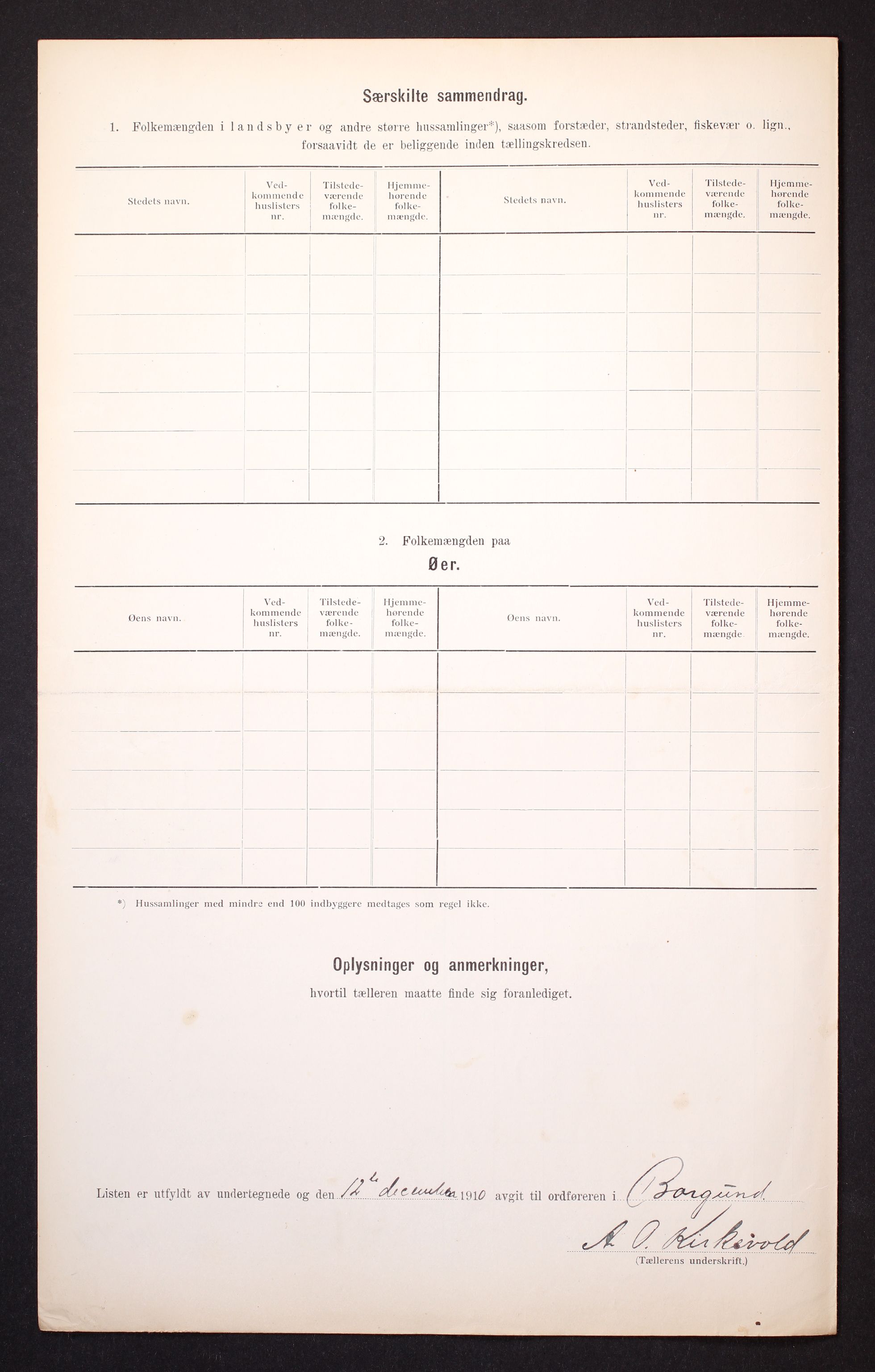 RA, 1910 census for Borgund, 1910, p. 9