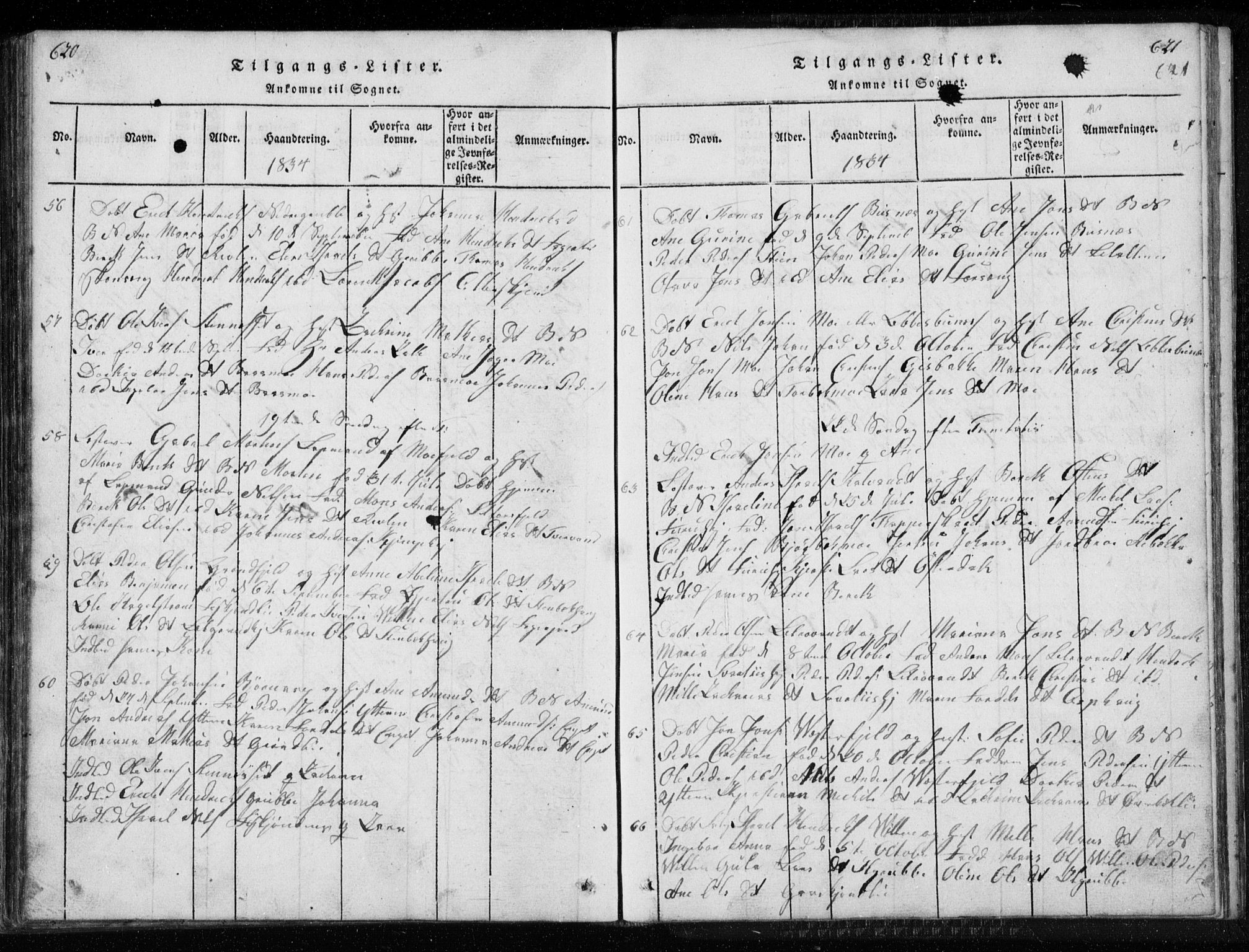 Ministerialprotokoller, klokkerbøker og fødselsregistre - Nordland, AV/SAT-A-1459/827/L0412: Parish register (copy) no. 827C01, 1820-1841, p. 620-621