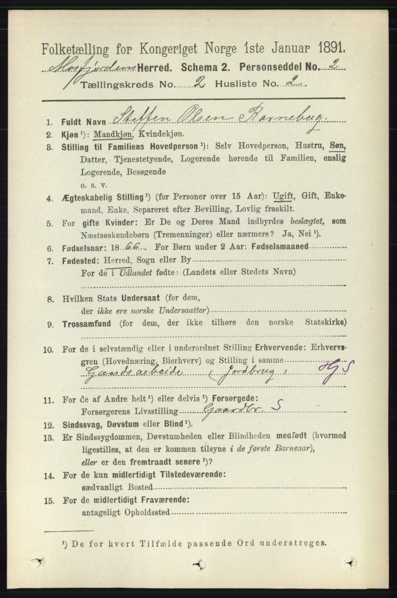 RA, 1891 census for 1266 Masfjorden, 1891, p. 203