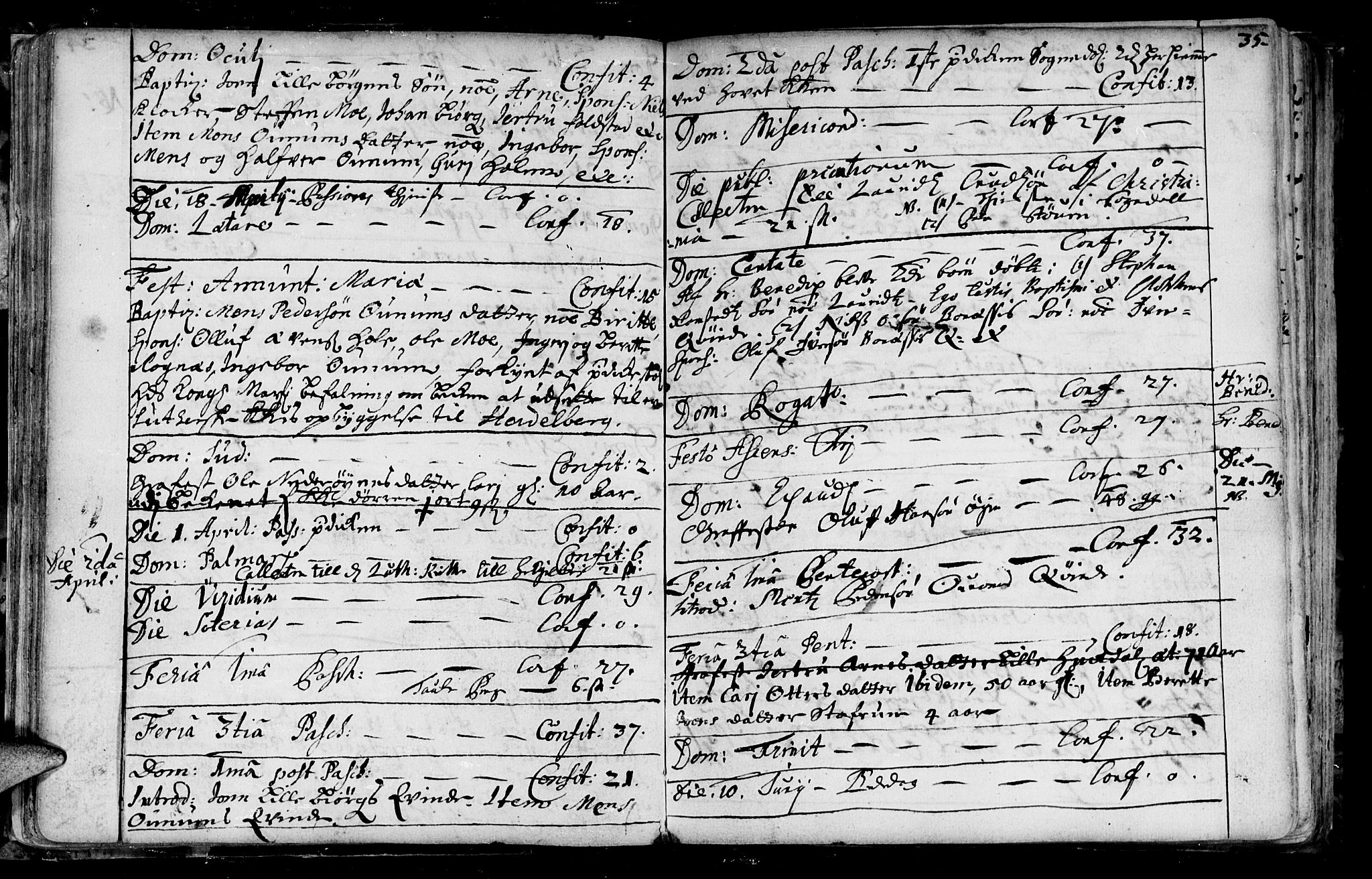 Ministerialprotokoller, klokkerbøker og fødselsregistre - Sør-Trøndelag, SAT/A-1456/687/L0990: Parish register (official) no. 687A01, 1690-1746, p. 35