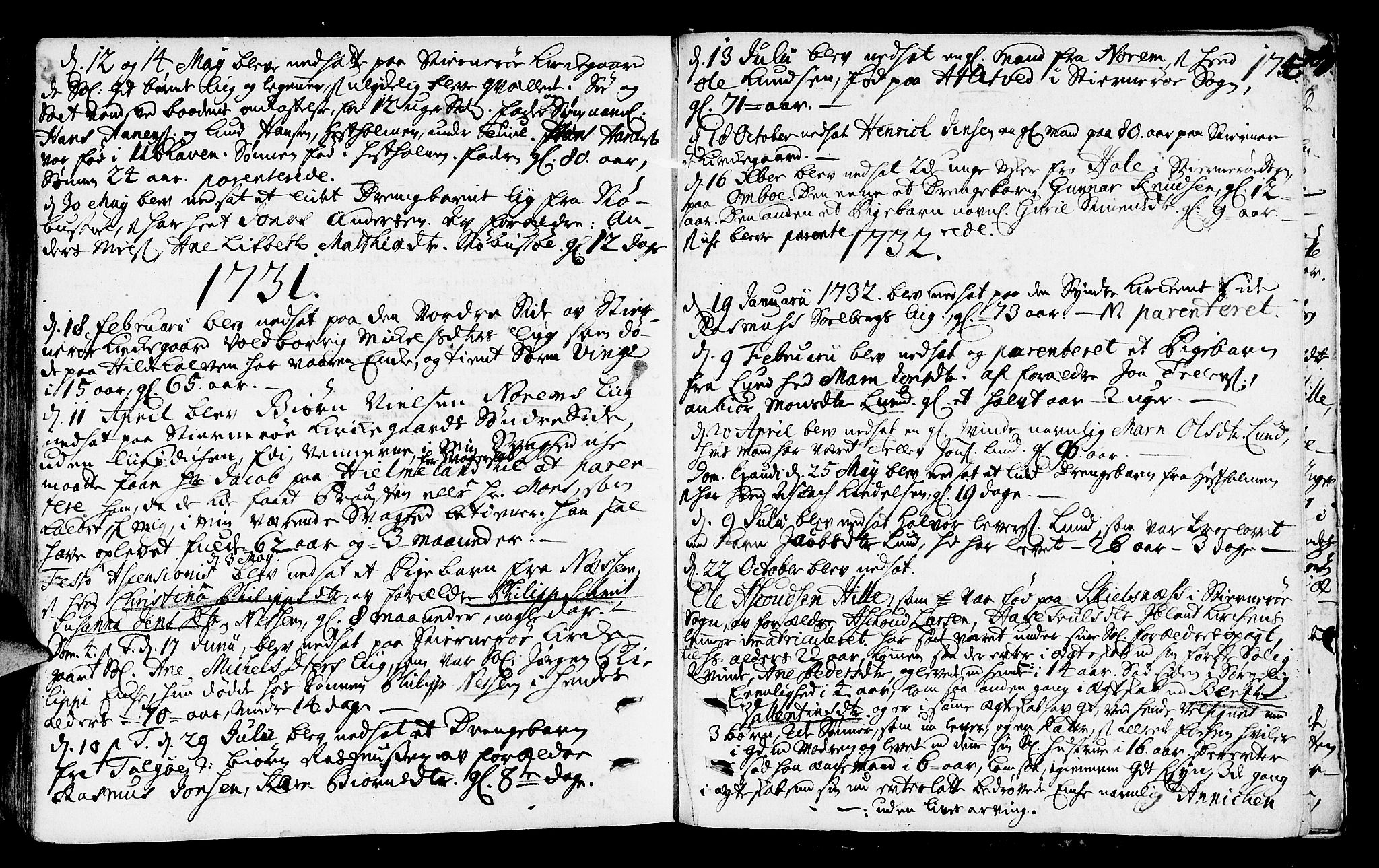 Nedstrand sokneprestkontor, AV/SAST-A-101841/01/IV: Parish register (official) no. A 1 /2, 1724-1740, p. 174