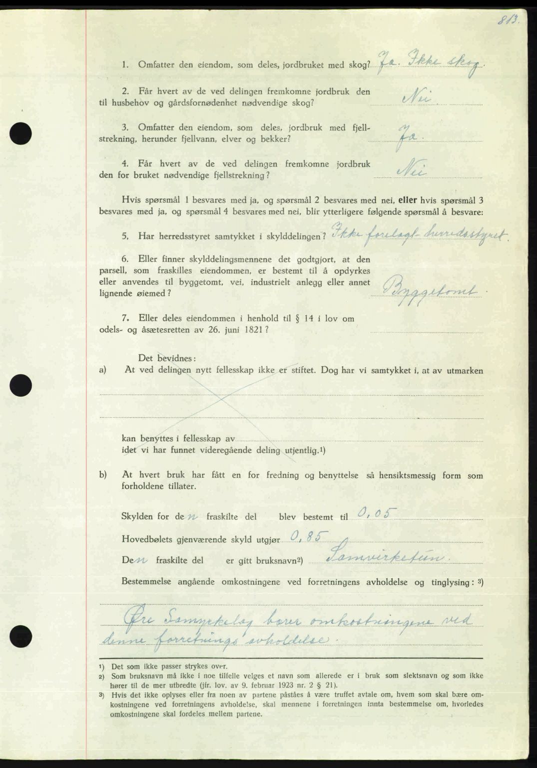 Nordmøre sorenskriveri, AV/SAT-A-4132/1/2/2Ca: Mortgage book no. A114, 1950-1950, Diary no: : 1226/1950