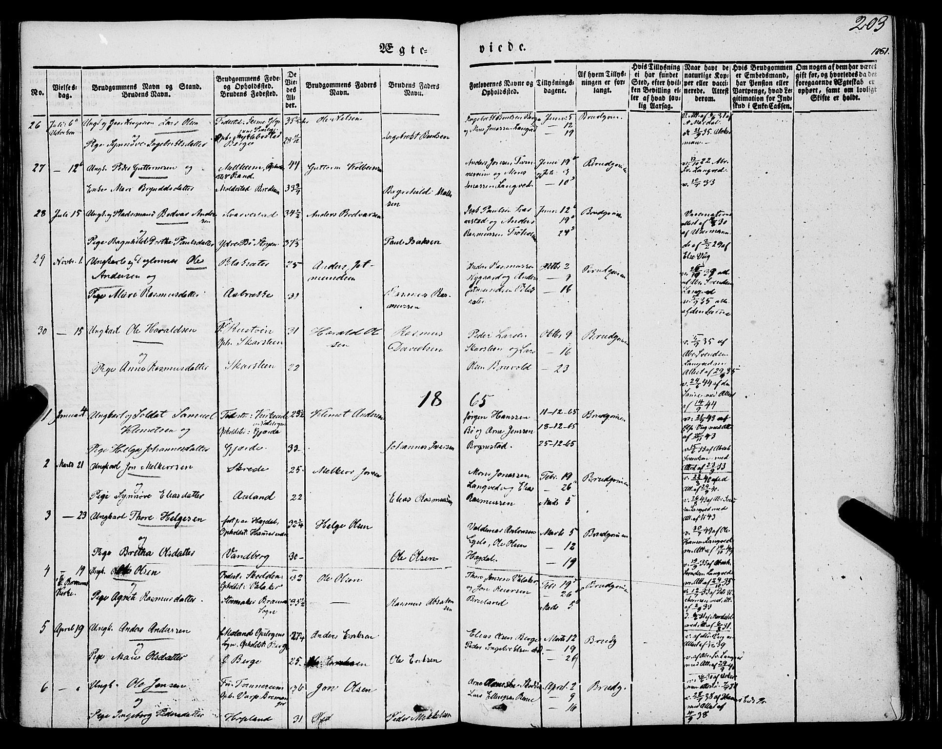 Innvik sokneprestembete, AV/SAB-A-80501: Parish register (official) no. A 5, 1847-1865, p. 203