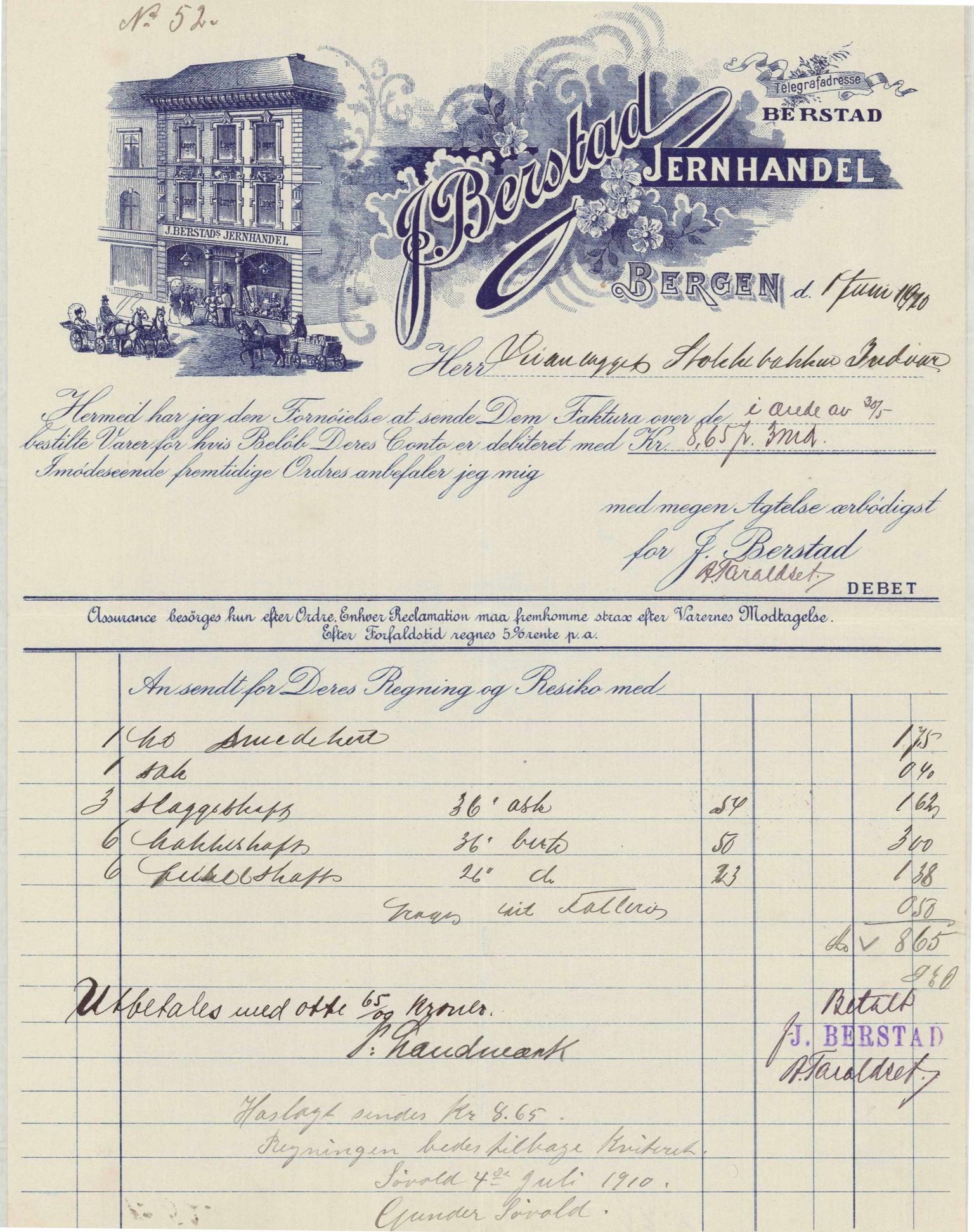 Finnaas kommune. Formannskapet, IKAH/1218a-021/E/Ea/L0001/0001: Rekneskap for veganlegg / Rekneskap for veganlegget Indvær - Stokkabakken, 1910-1915, p. 14