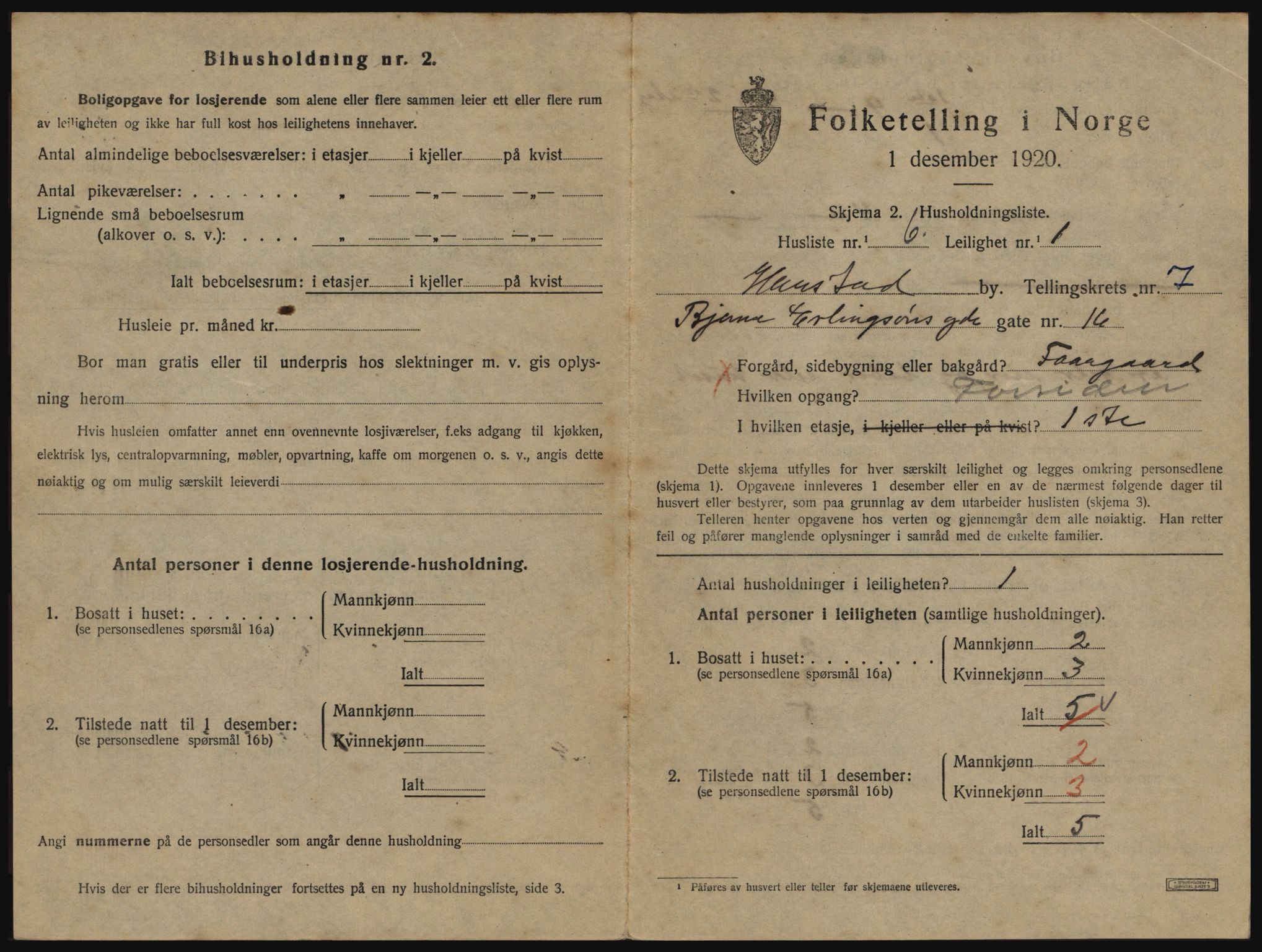 SATØ, 1920 census for Harstad, 1920, p. 2029