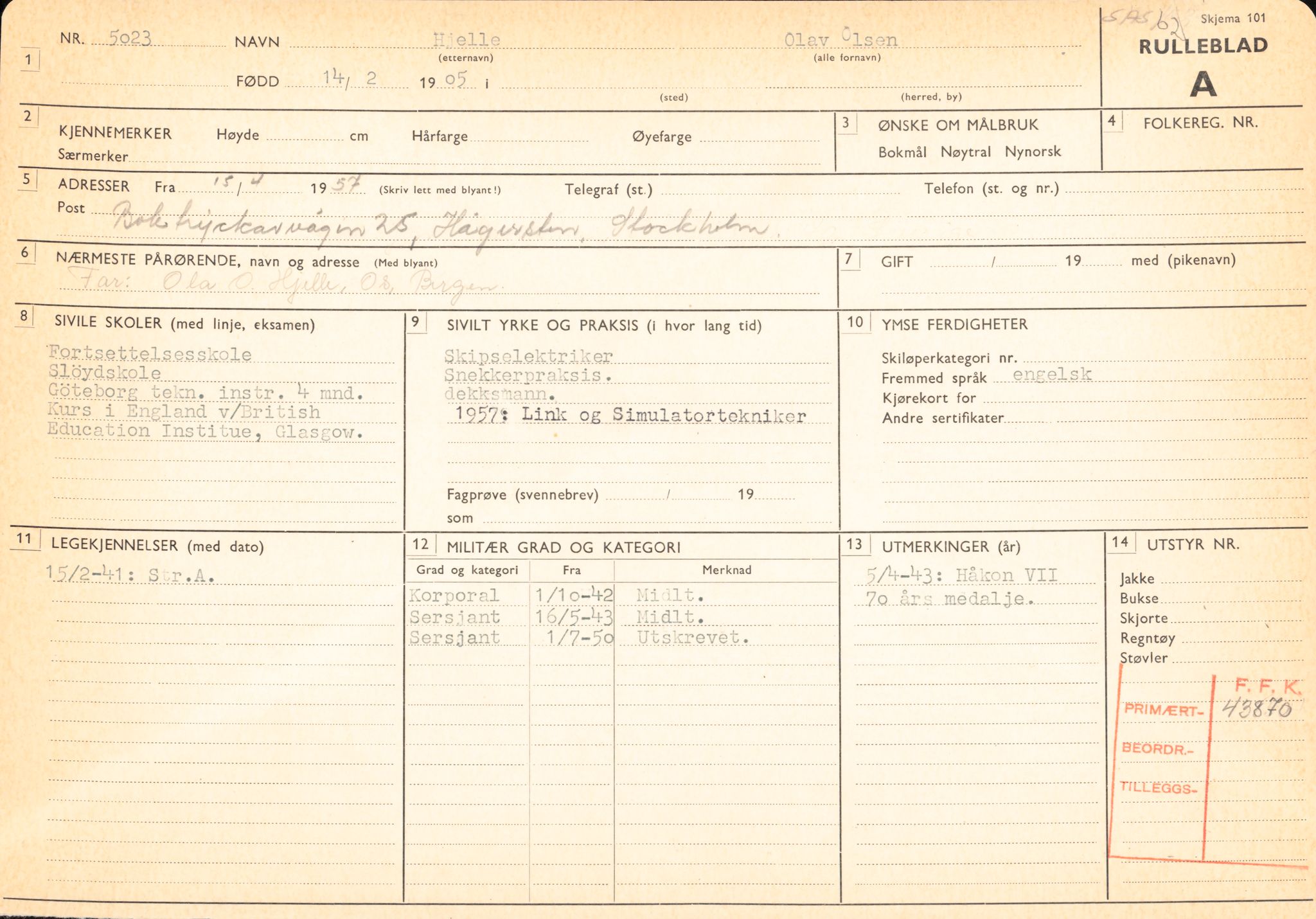 Forsvaret, Forsvarets overkommando/Luftforsvarsstaben, AV/RA-RAFA-4079/P/Pa/L0013: Personellmapper, 1905, p. 193