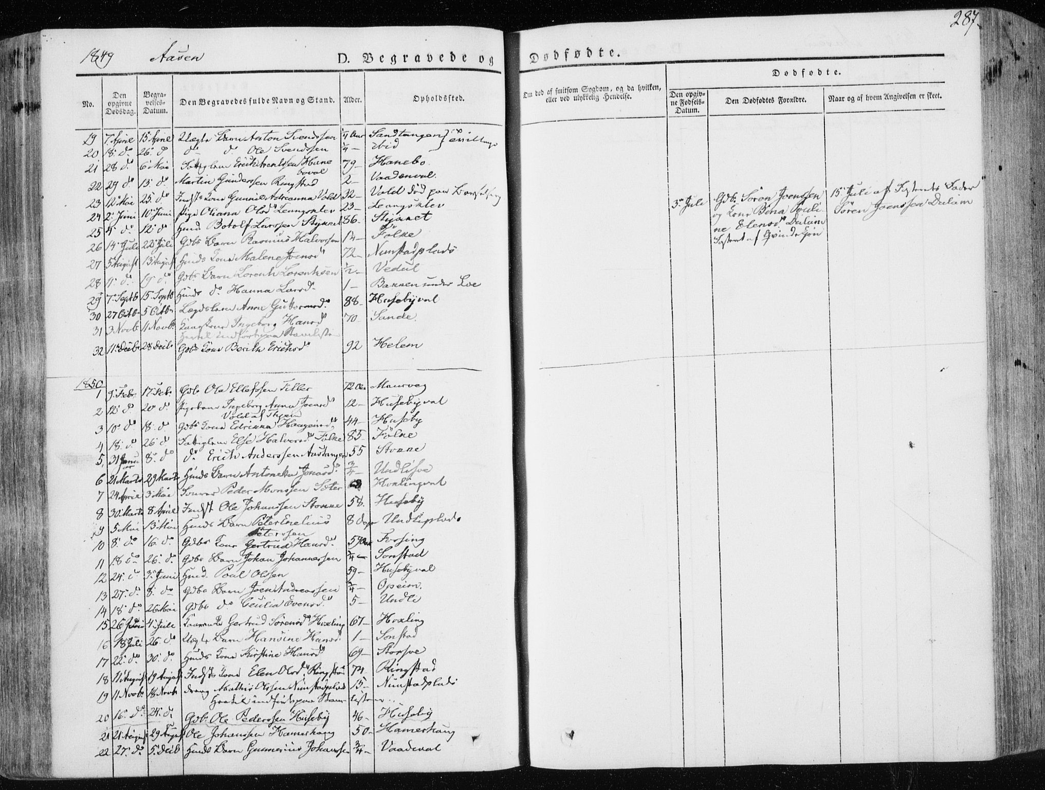 Ministerialprotokoller, klokkerbøker og fødselsregistre - Nord-Trøndelag, SAT/A-1458/713/L0115: Parish register (official) no. 713A06, 1838-1851, p. 287