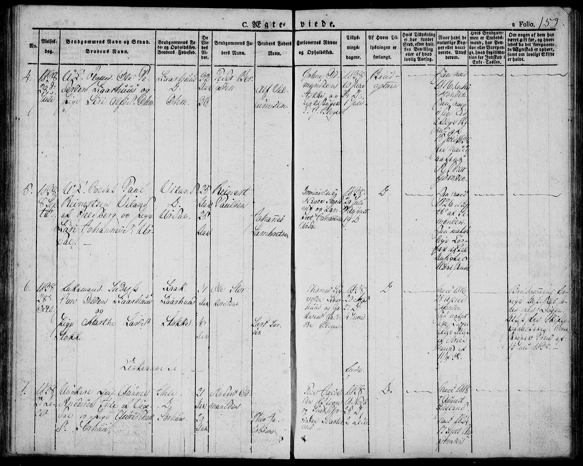 Skjold sokneprestkontor, AV/SAST-A-101847/H/Ha/Haa/L0005: Parish register (official) no. A 5, 1830-1856, p. 159