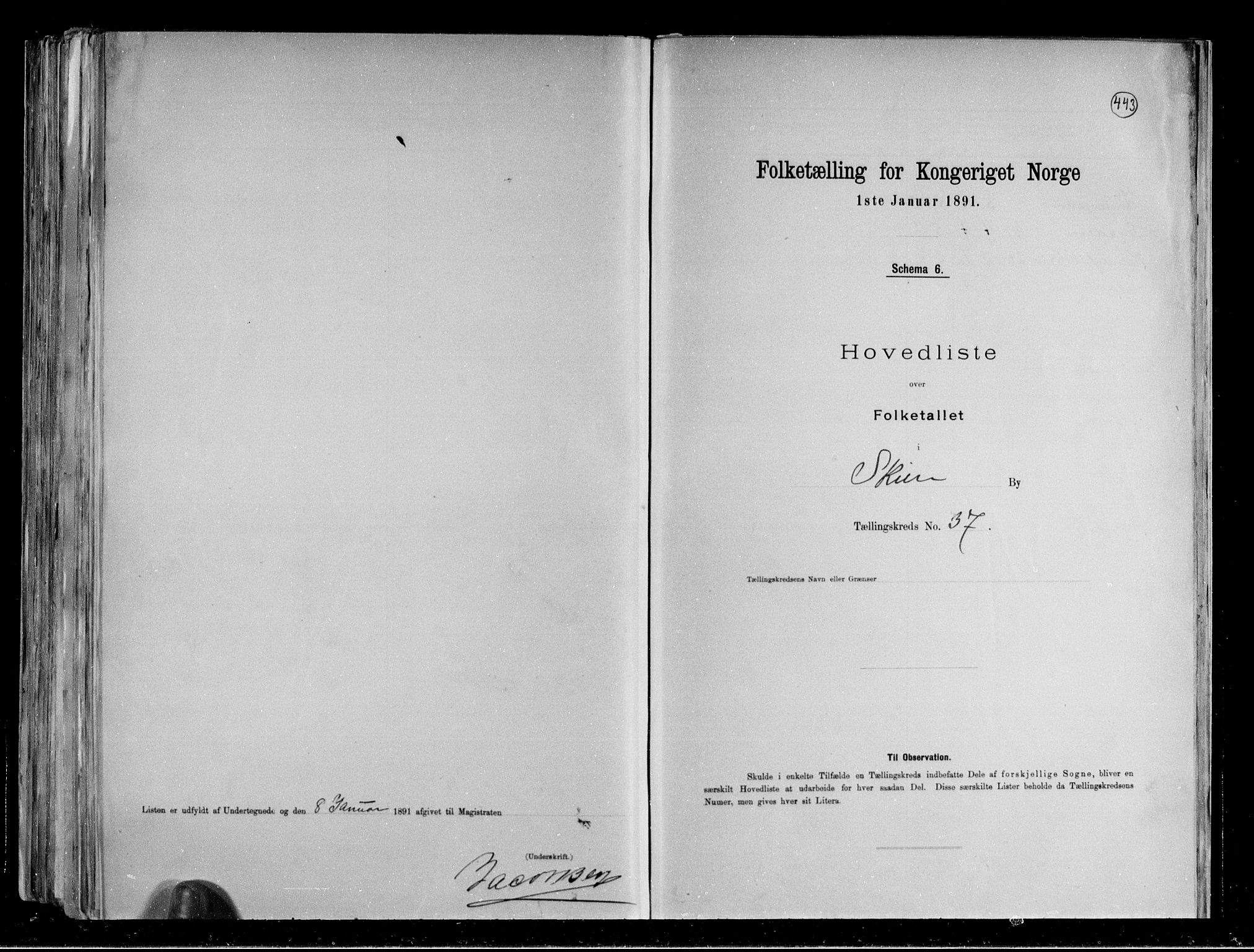 RA, 1891 census for 0806 Skien, 1891, p. 82