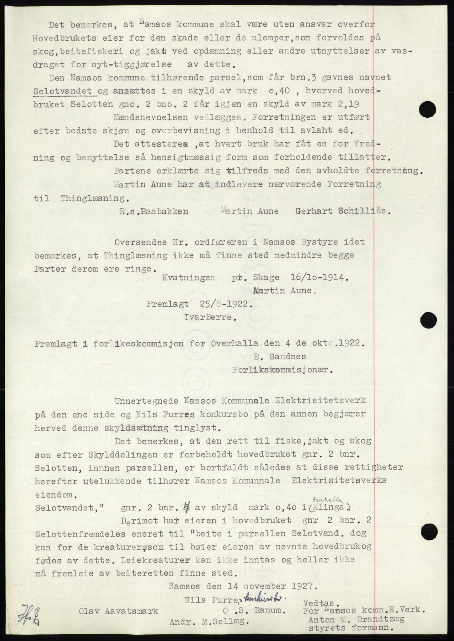 Namdal sorenskriveri, SAT/A-4133/1/2/2C: Mortgage book no. -, 1926-1930, Deed date: 17.12.1927