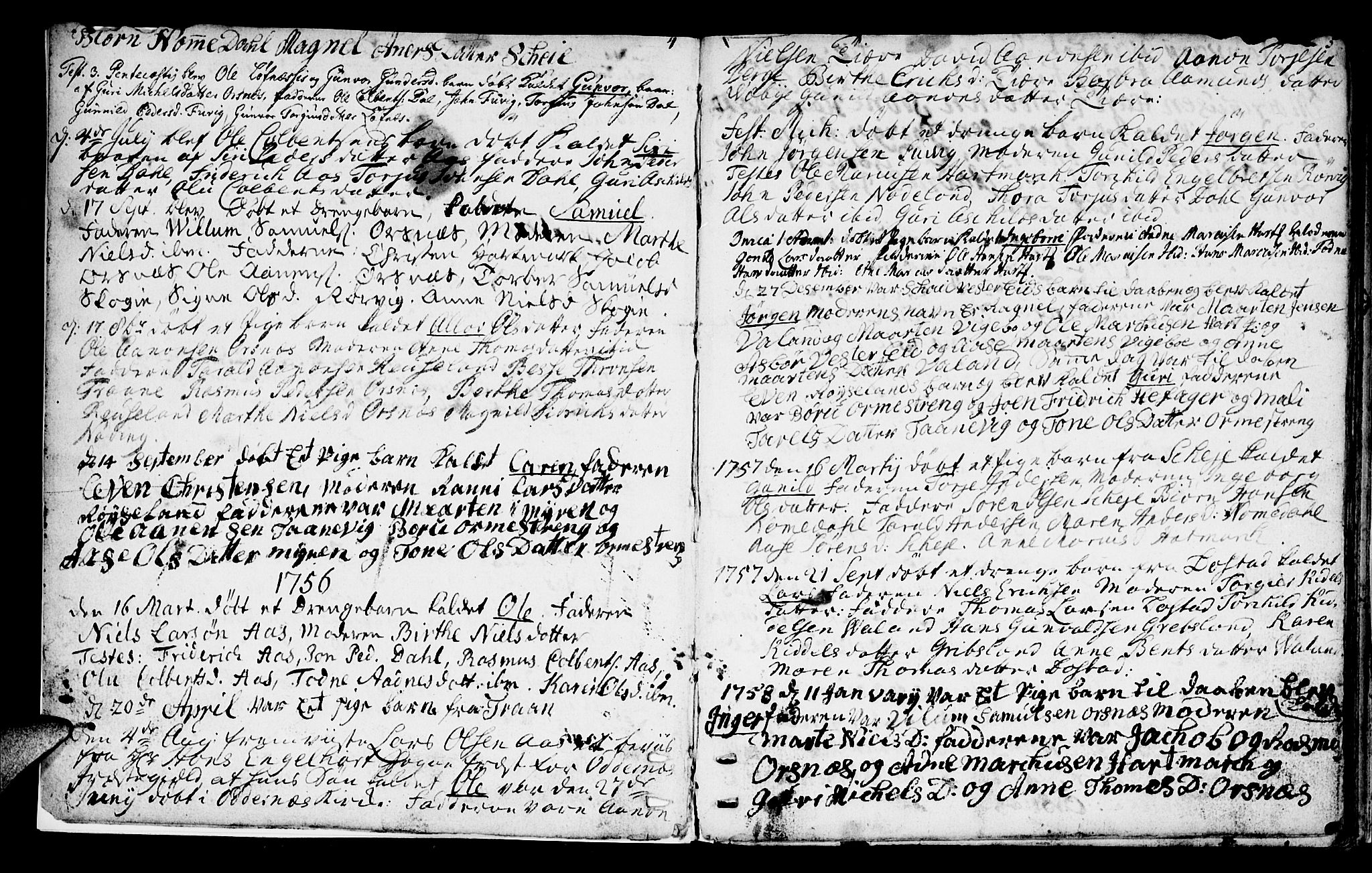 Mandal sokneprestkontor, AV/SAK-1111-0030/F/Fa/Fab/L0002: Parish register (official) no. A 2, 1753-1801, p. 4-5