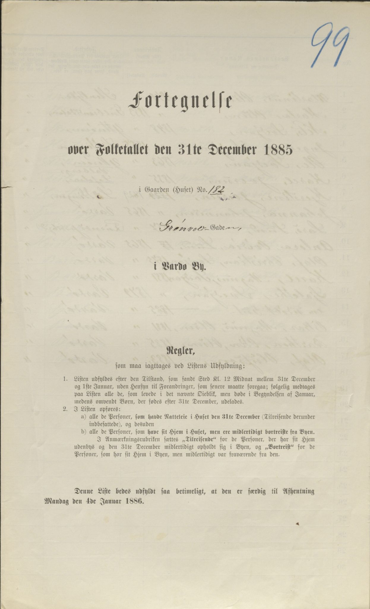 SATØ, 1885 census for 2002 Vardø, 1885, p. 99a