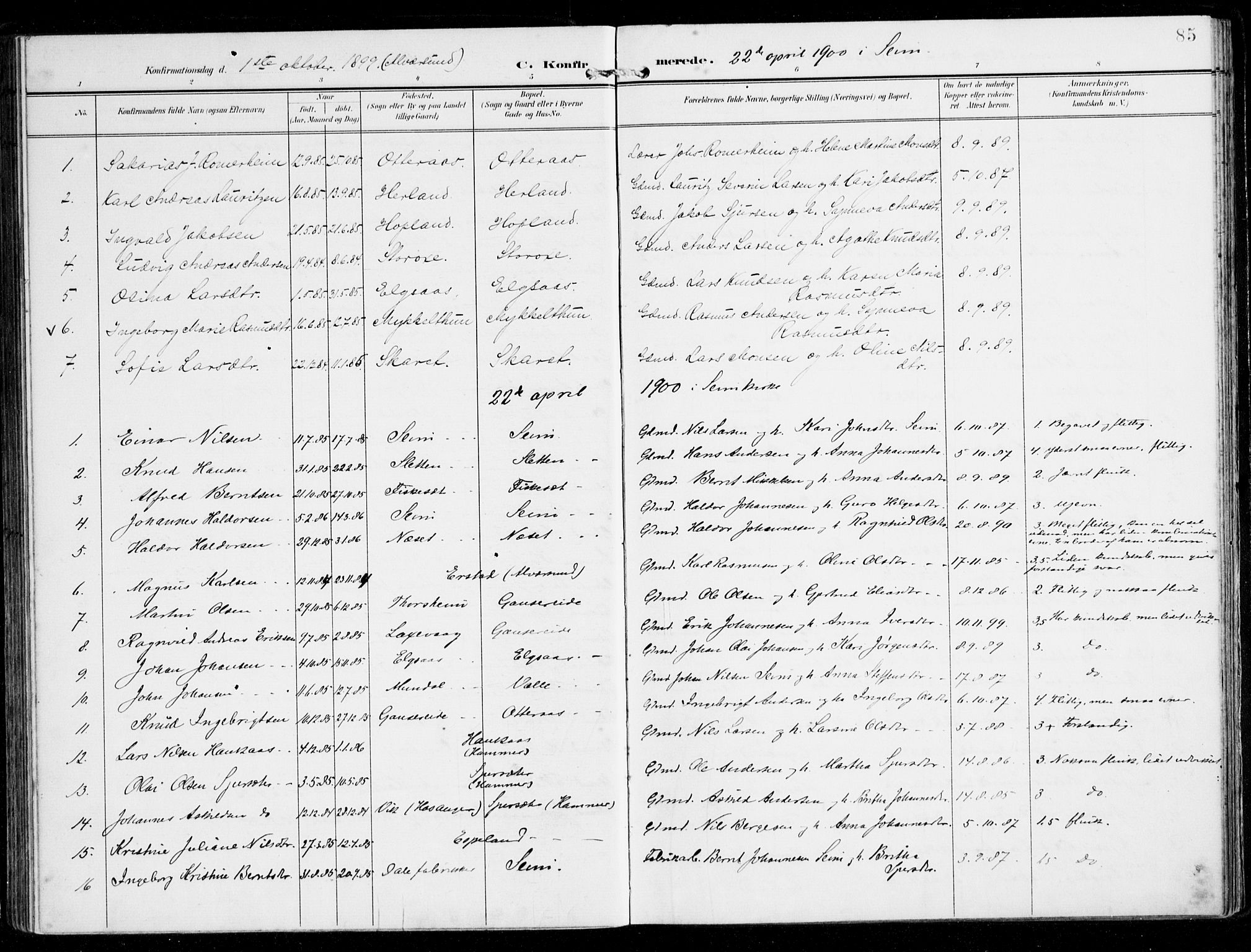 Alversund Sokneprestembete, AV/SAB-A-73901/H/Ha/Haa/Haad/L0004: Parish register (official) no. D 4, 1898-1926, p. 85